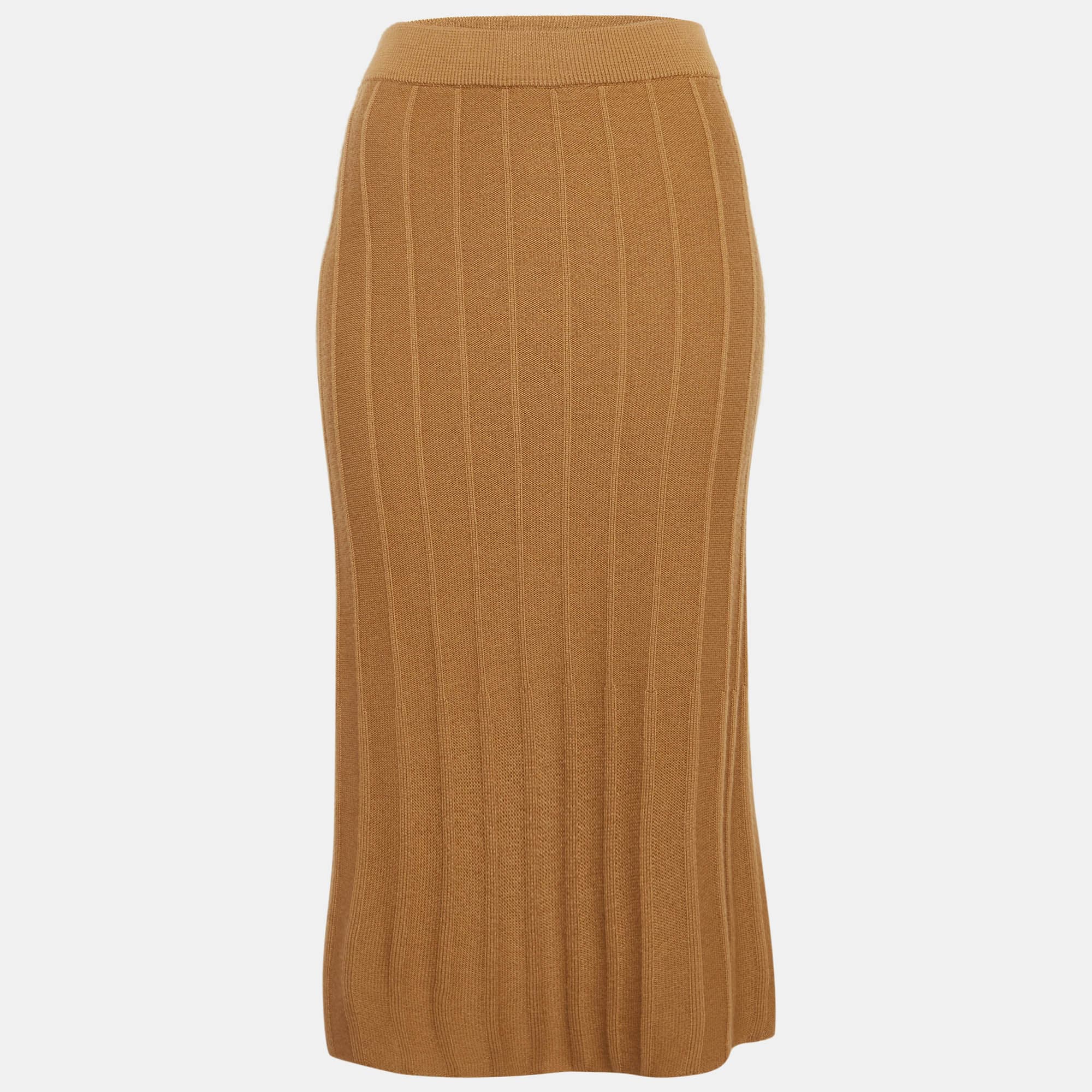 Max Mara Leisure Beige Wool Knit Midi Skirt M