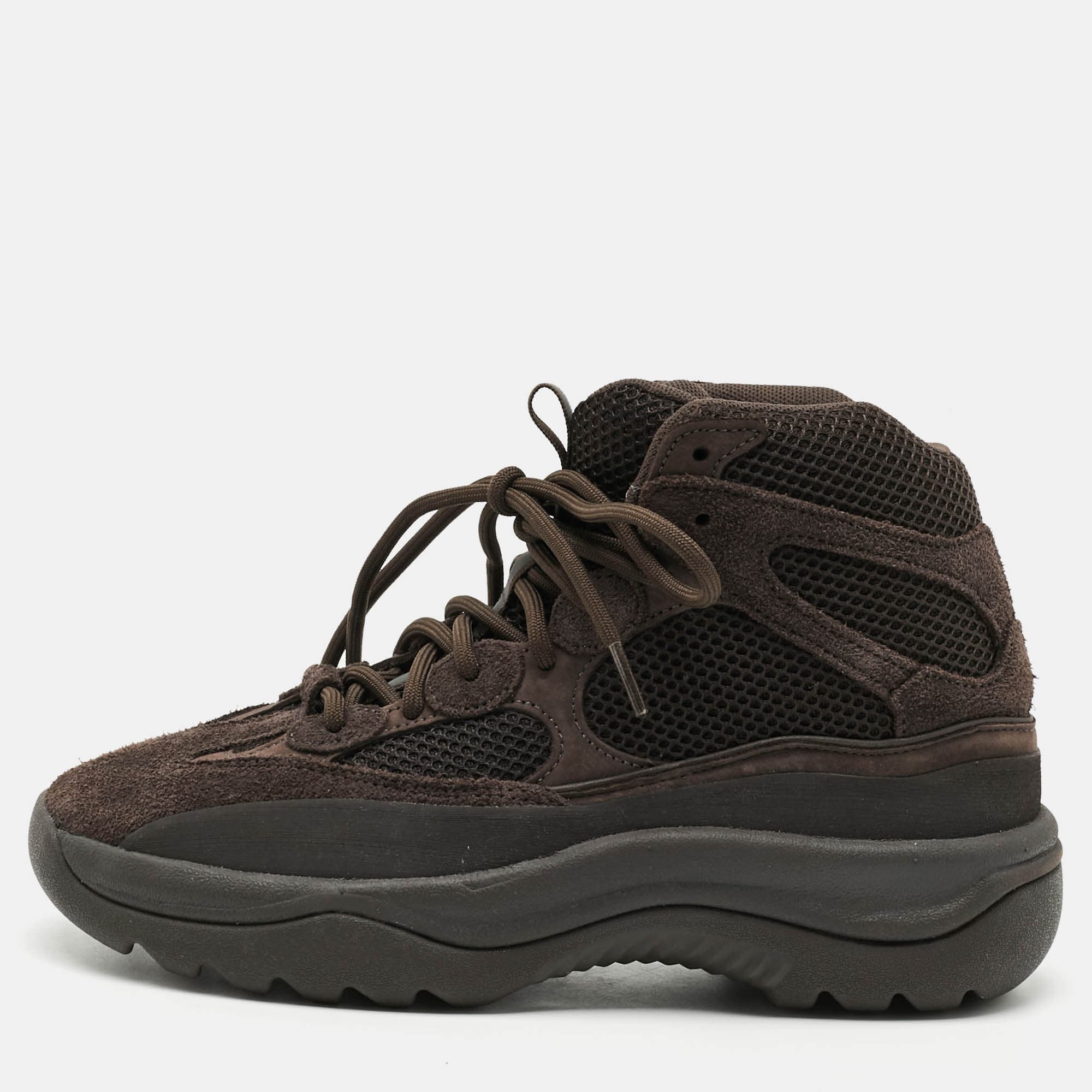 Yeezy x Adidas Desert Boot Oil Size 41 1/3 Brown Suede and Mesh High Top Sneakers