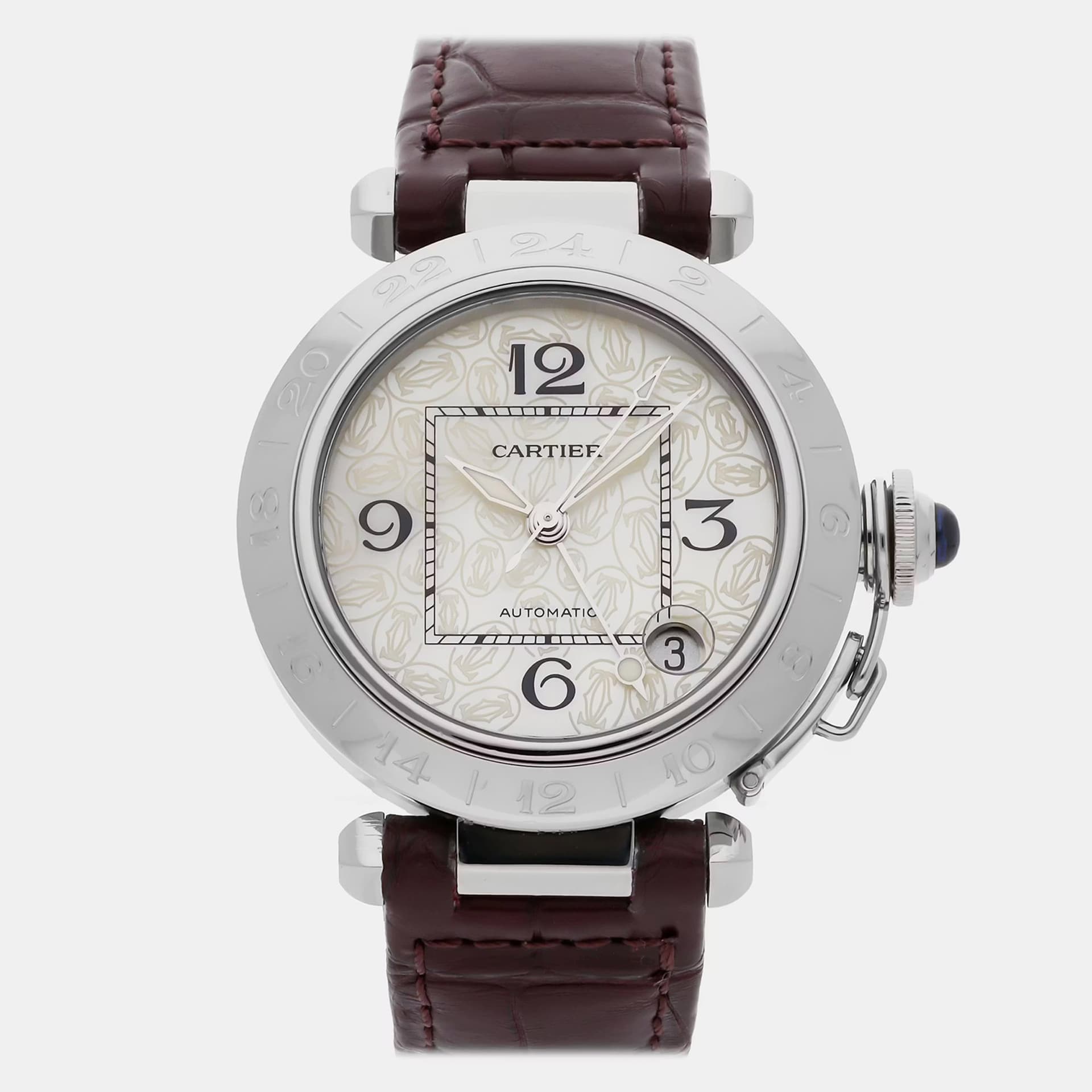 Cartier Pasha C W3107199 Silver Stainless Steel Automatic Men's Wristwatch 35mm
