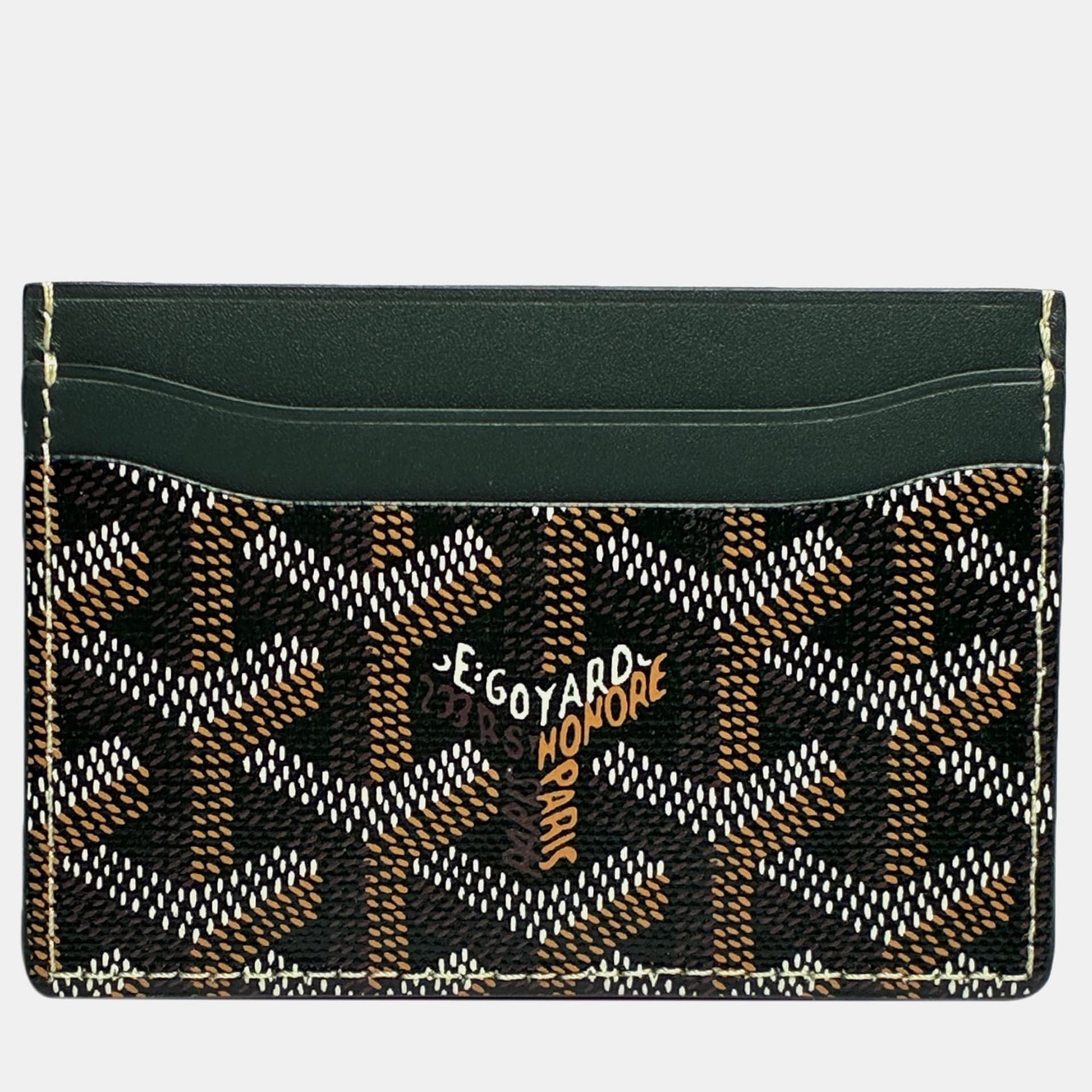 Goyard Saint Sulpice Black Goyardine Canvas Card Holder Bag