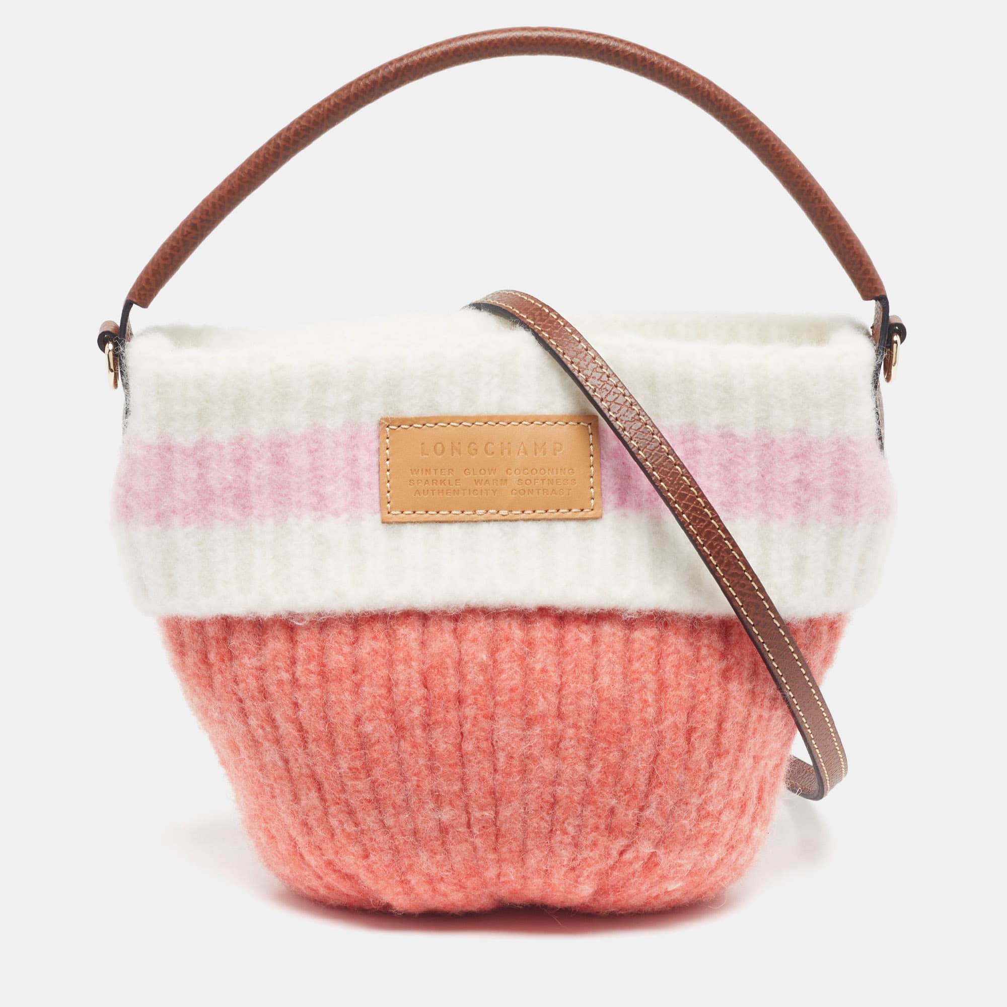 Longchamp Le Pliage Cocooning S Multicolor Leather and Wool Crossbody Bag