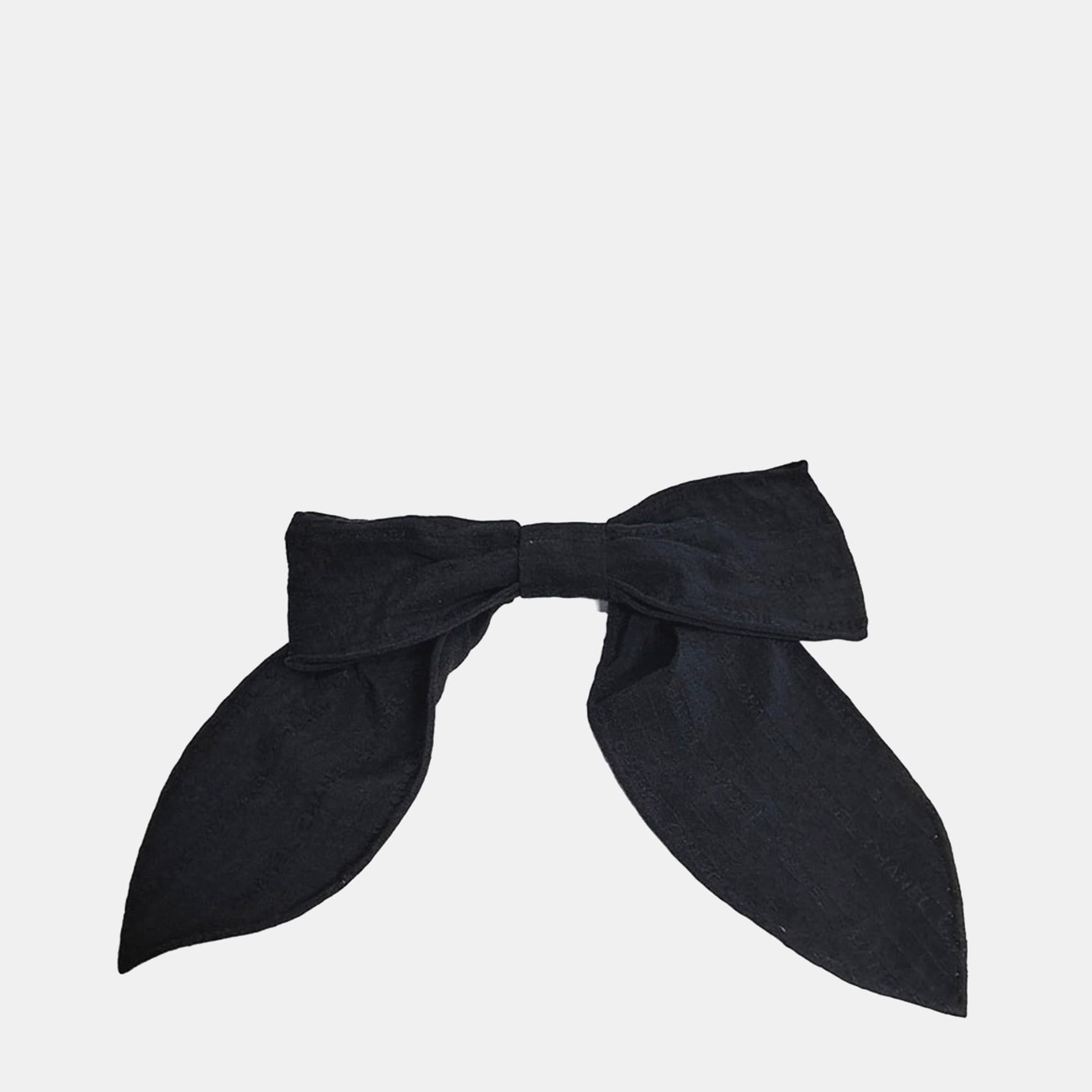 Chanel Black Bow Hairpin