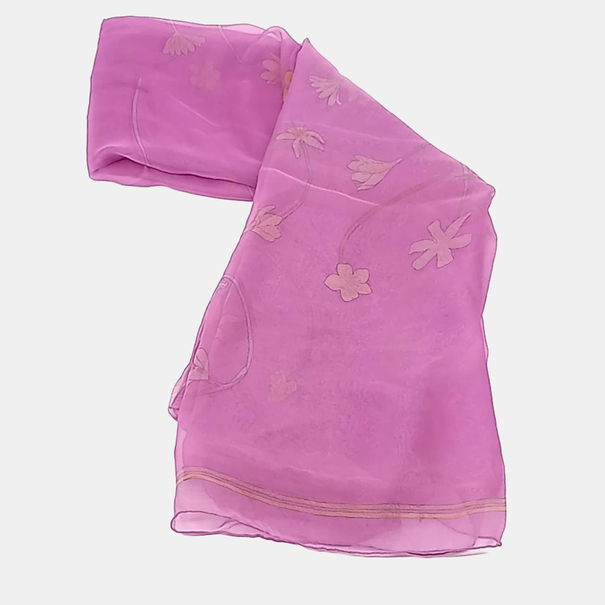 Hermes Pink silk scarf