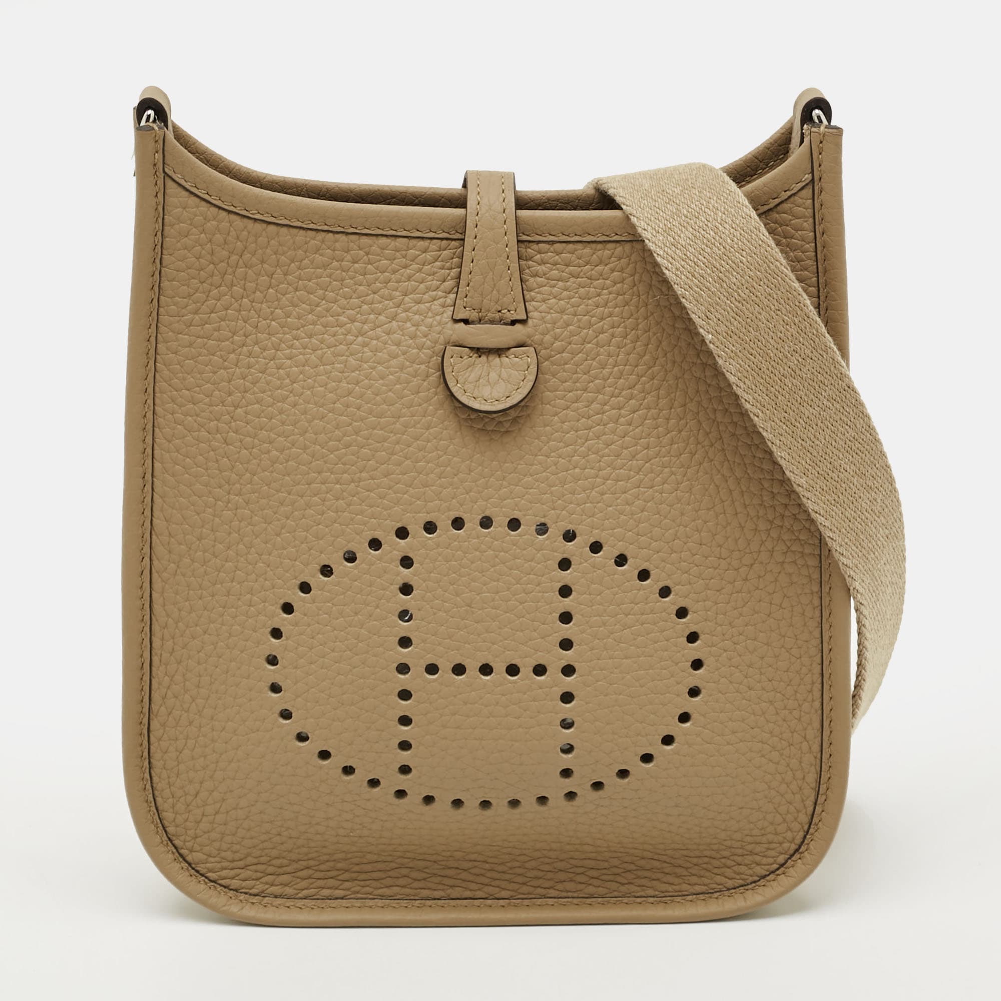 Herm&egrave;s Evelyne TPM Trench Taurillon Clemence Leather Crossbody Bag