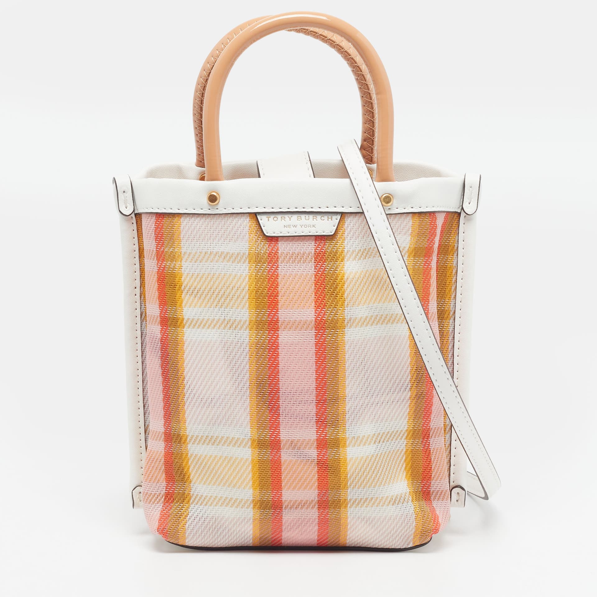Tory Burch Perry Multicolor Mesh and Leather Tote