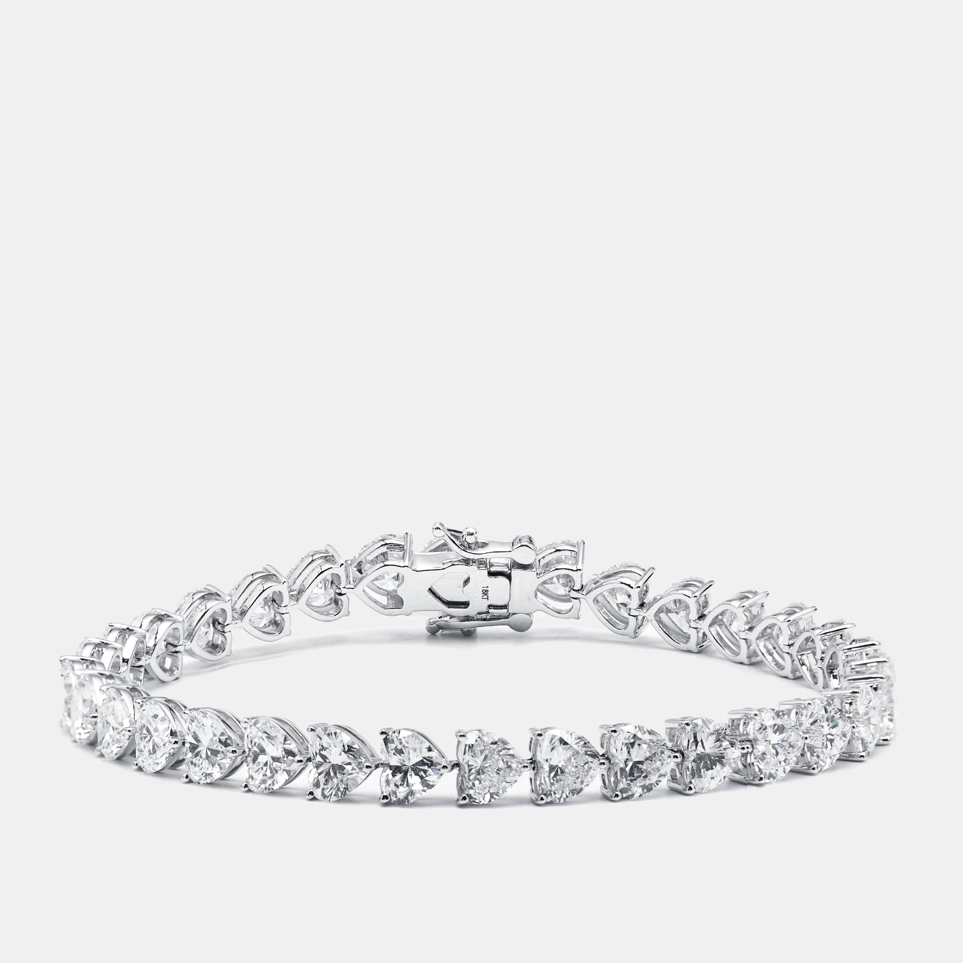 9 cts Heart Lab Grown Diamonds 18k White Gold Bracelet