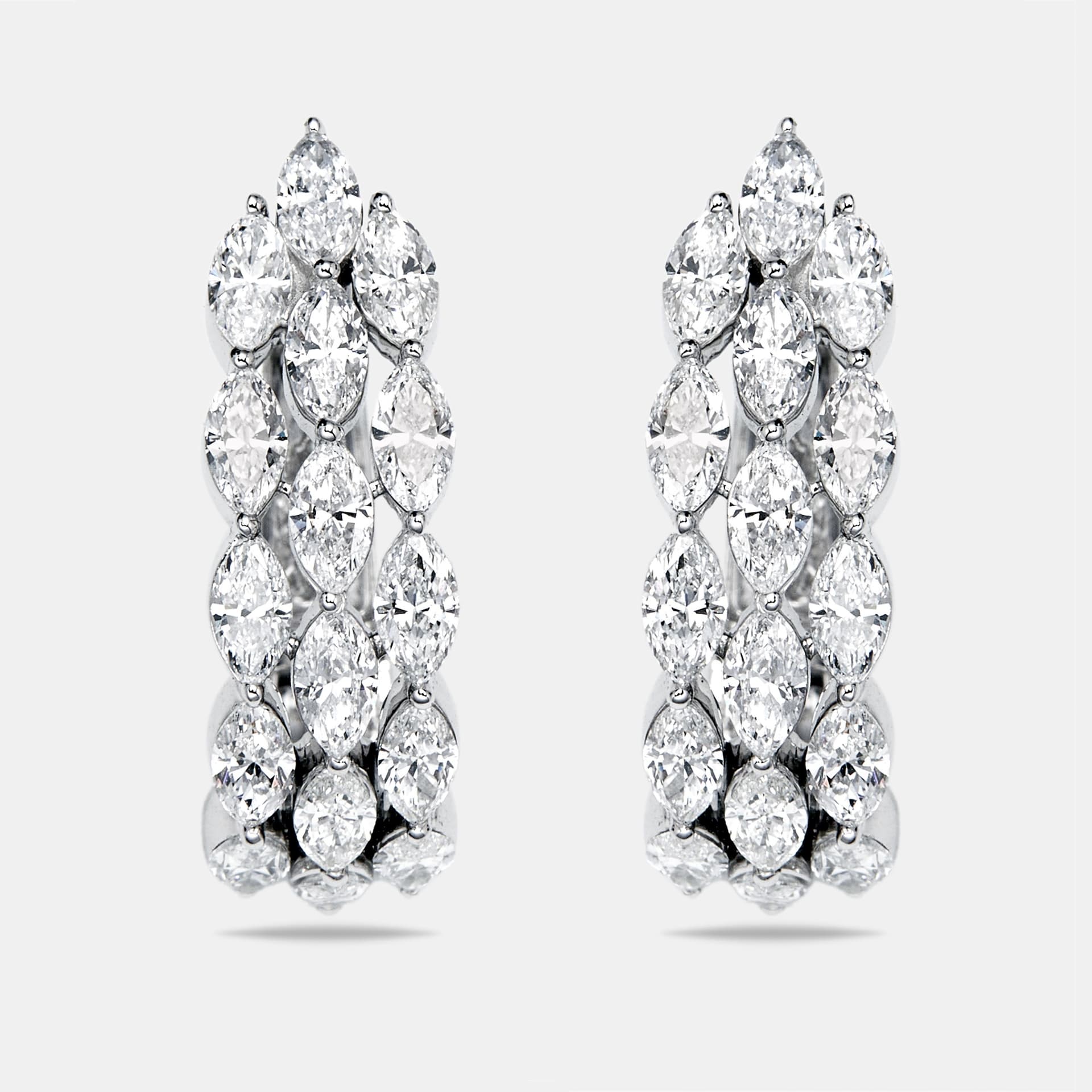 2 cts Marquise Lab Grown Diamonds 18k White Gold Earrings