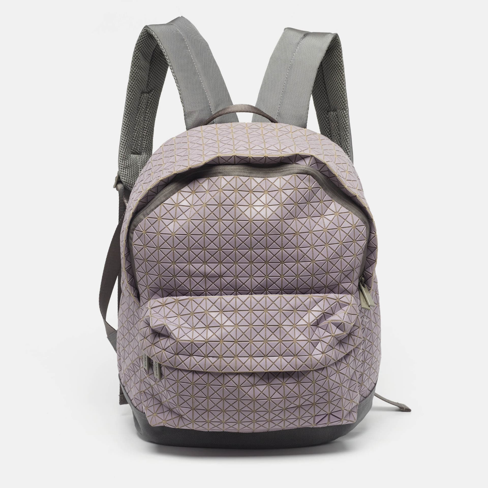 Issey Miyake Bao Bao Lilac/Grey Mesh and Vinyl Backpack