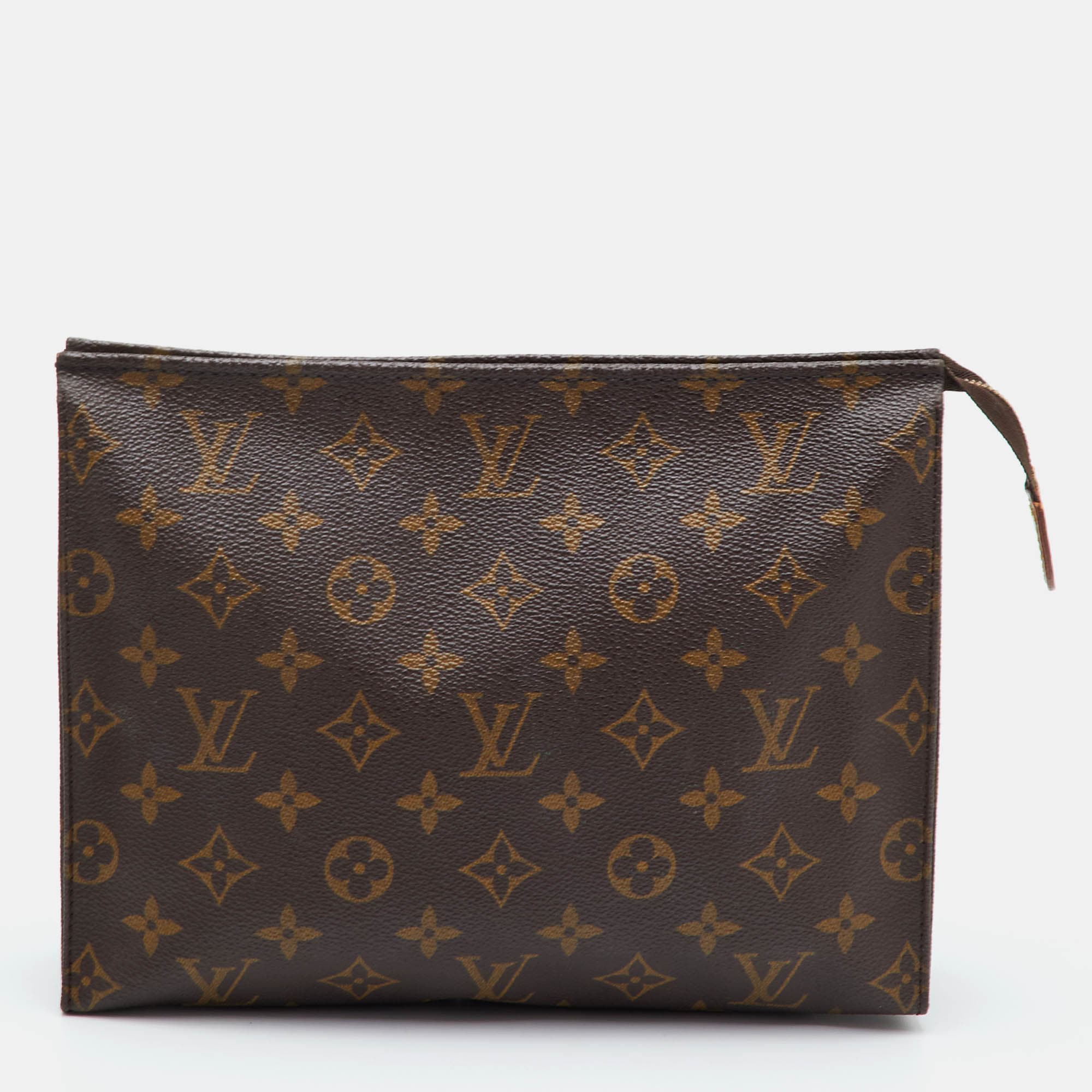 Louis Vuitton Poche Toilette Brown Monogram Canvas Clutch