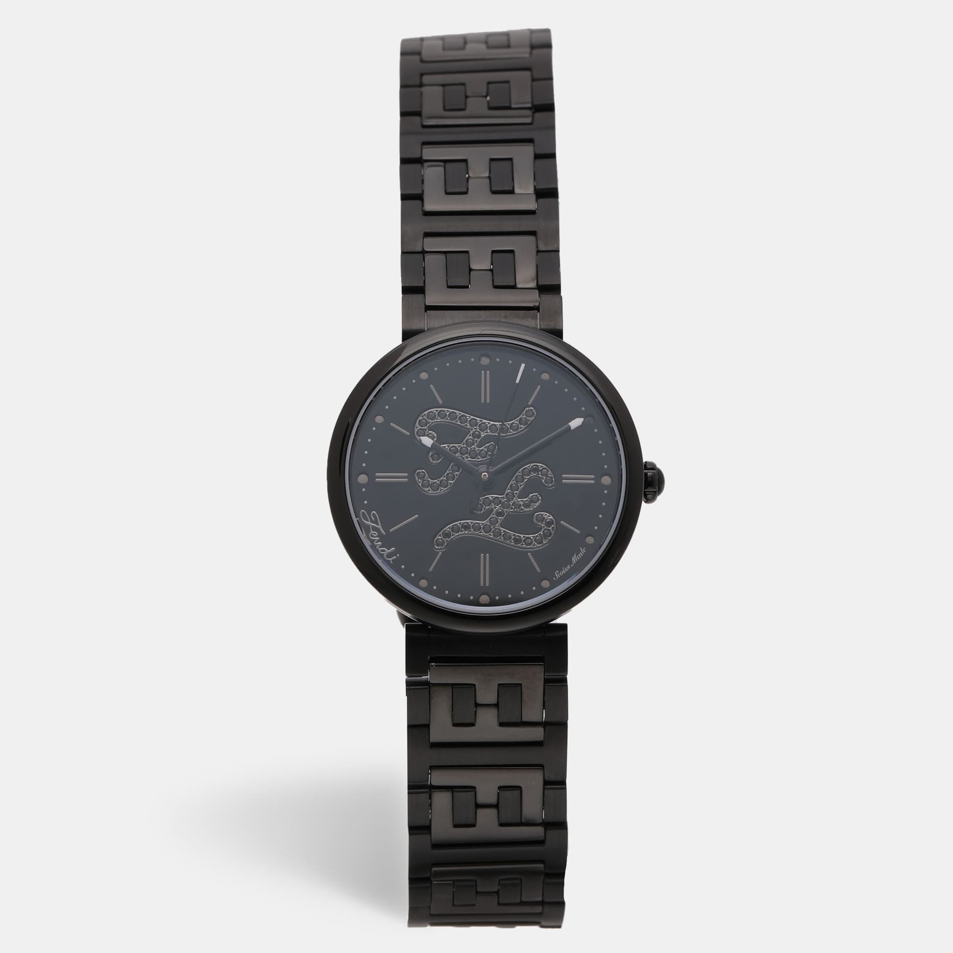 Fendi Stainless Steel Diamond Women's Wristwatch 29 mm