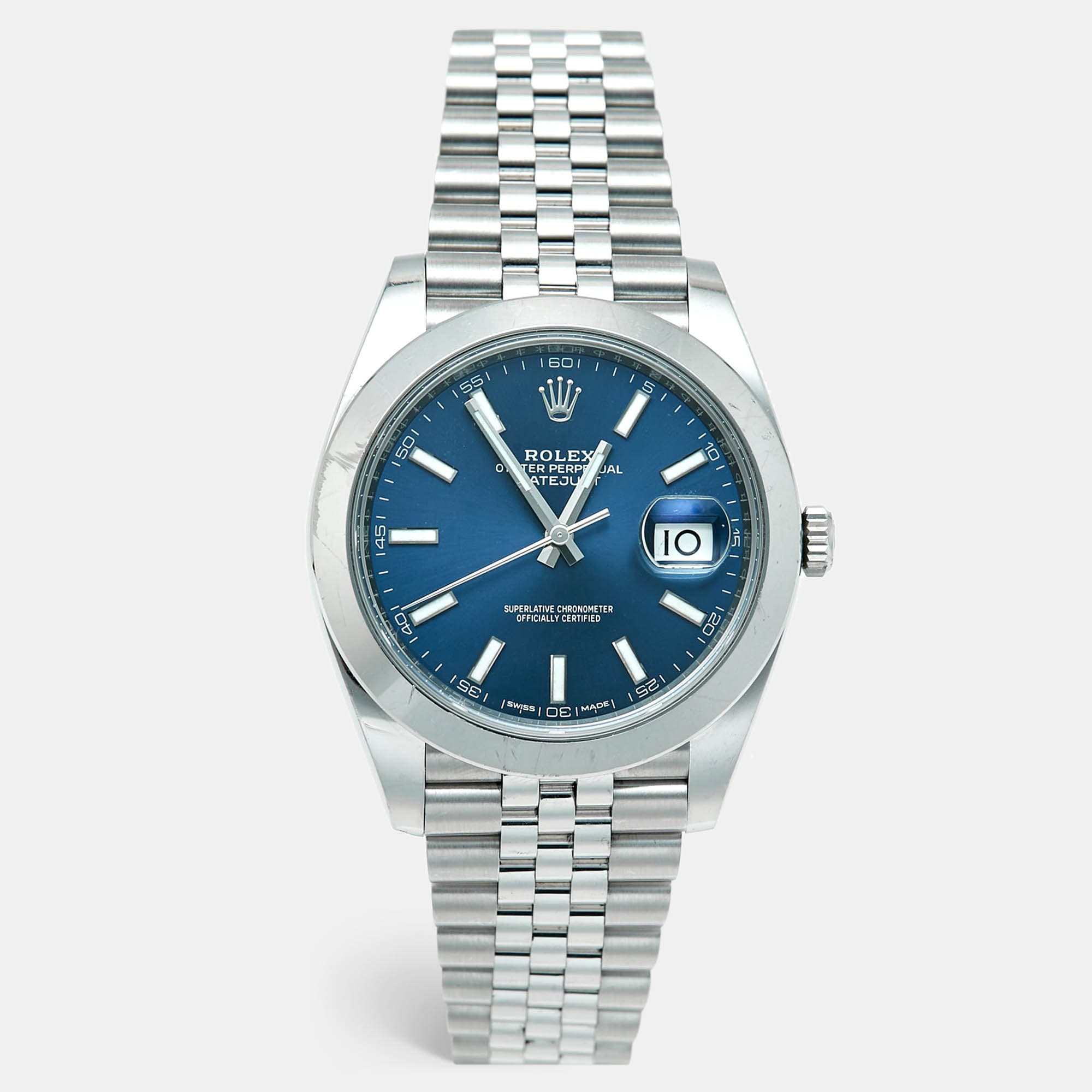 Rolex Datejust 126300-0002 Blue Oystersteel Men's Wristwatch 41 mm