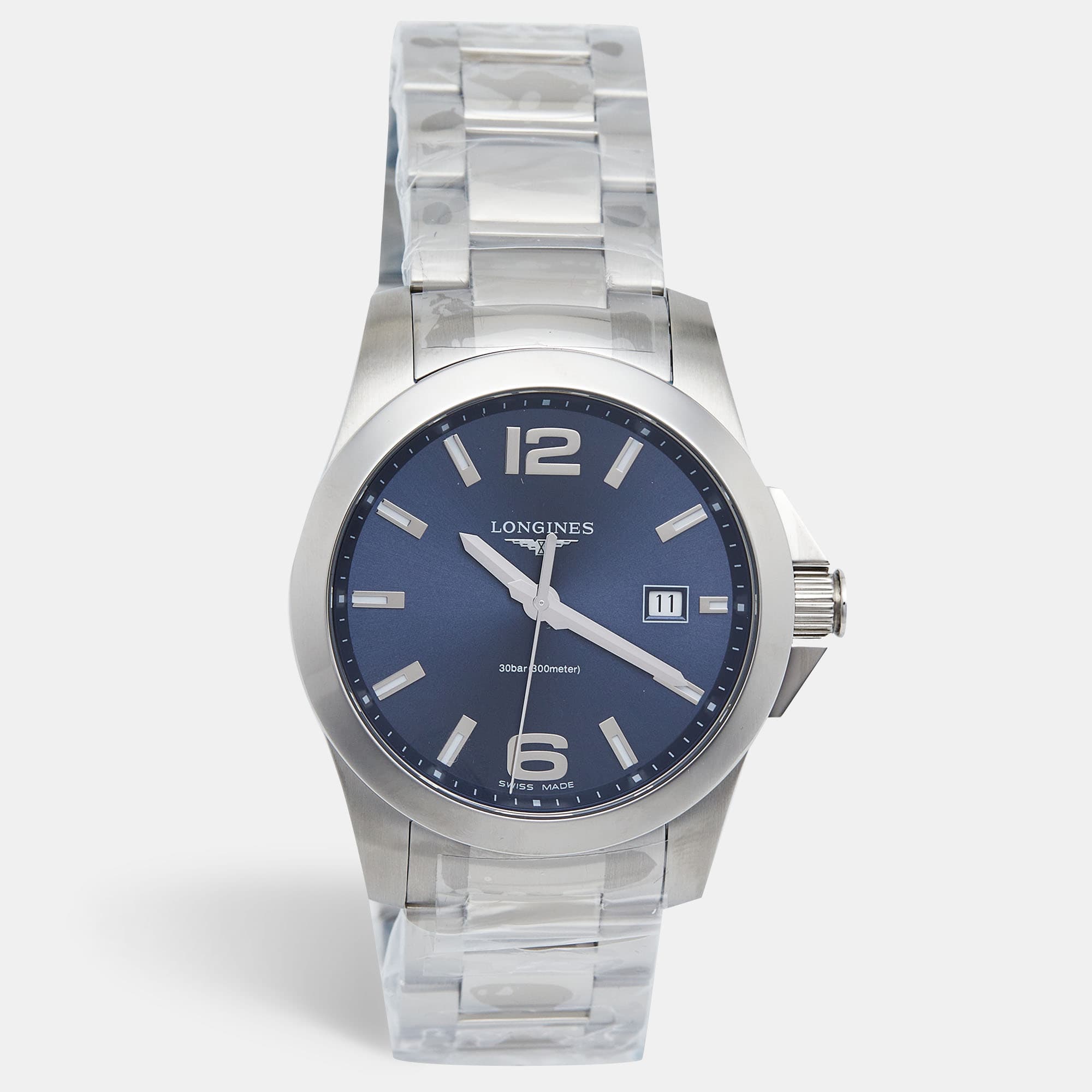 Longines Conquest L3.759.4.96.6 Blue Dial Stainless Steel Men's Wristwatch 41 mm