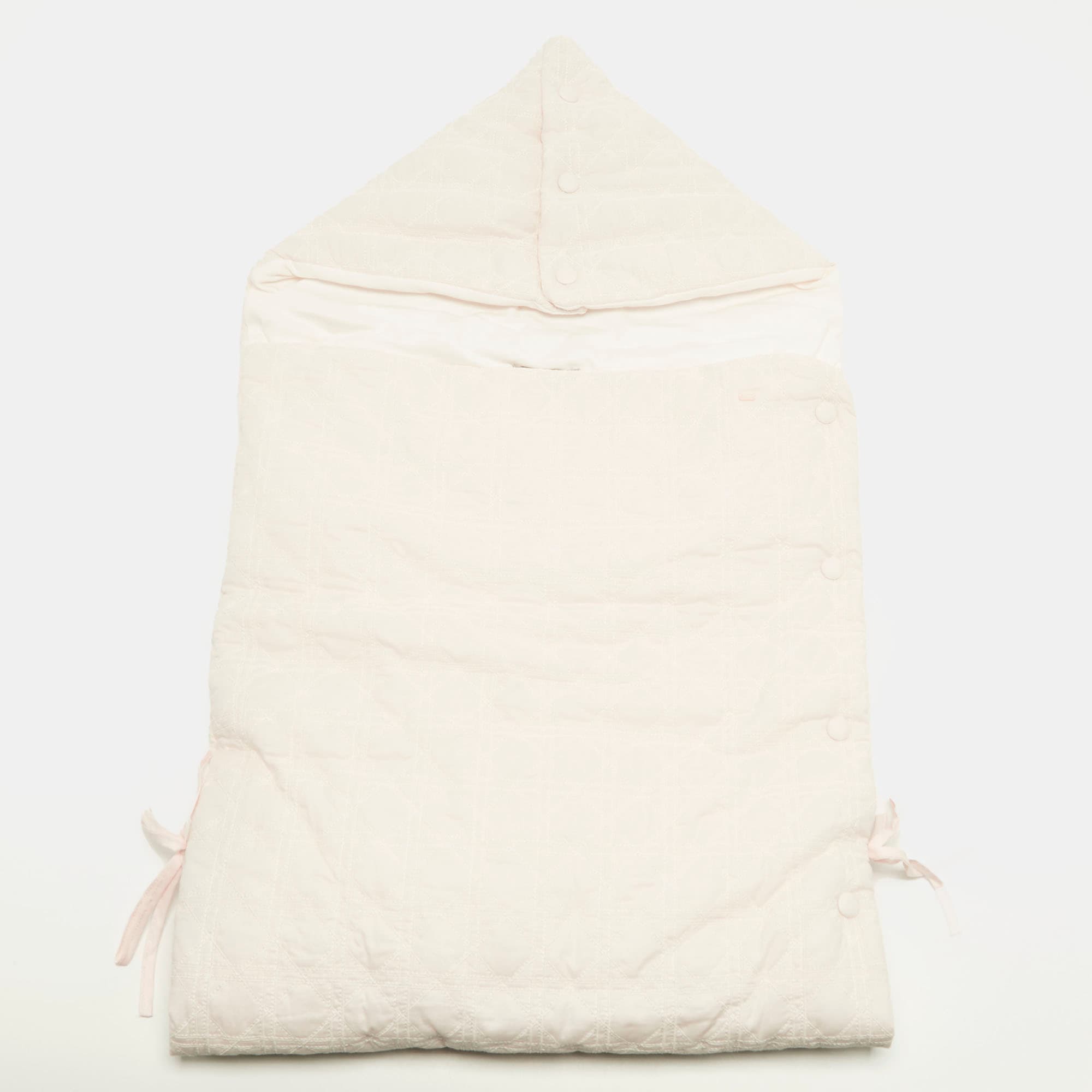 baby Dior Pink Embroidered Cotton Sleeping Bag