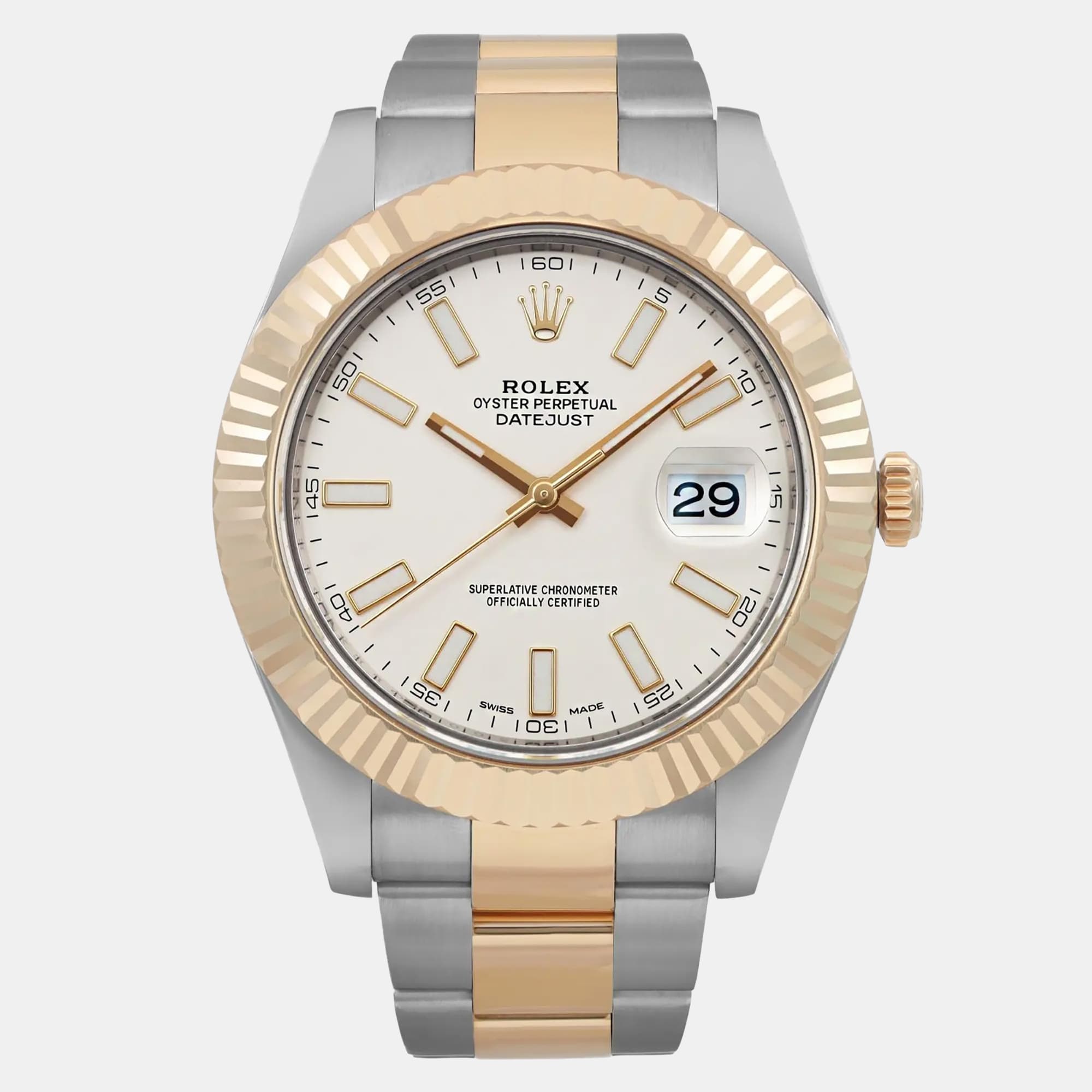 Rolex Datejust II 116333 Automatic Cream Stainless Steel and Gold Men's Wristwatch 41mm