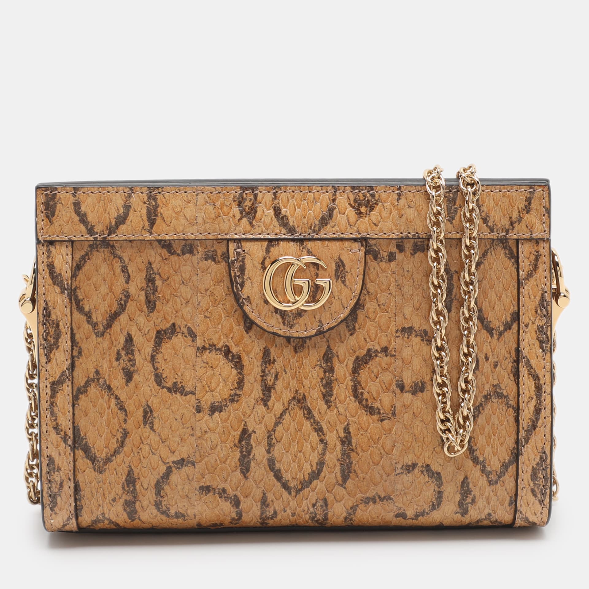 Gucci Ophidia Mini Beige Snake Chain Shoulder Bag