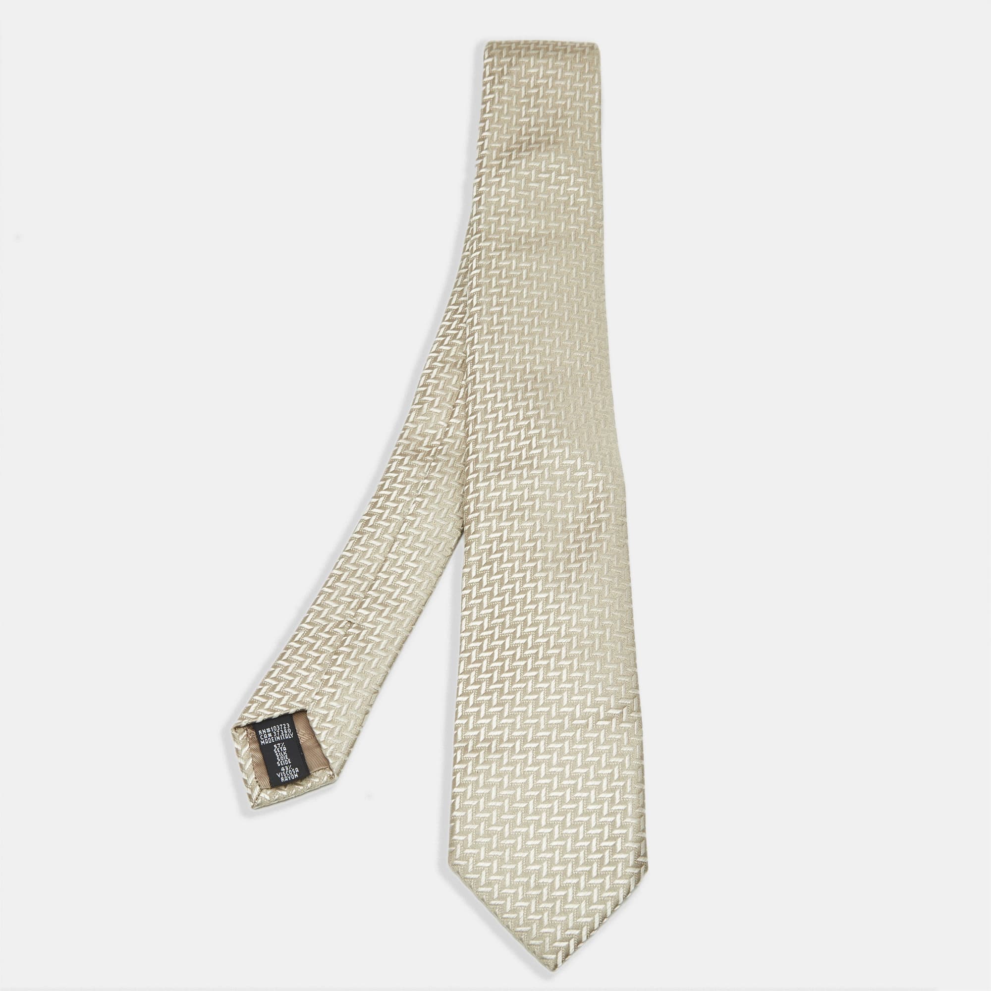 Emporio Armani Grey Jacquard Silk Tie