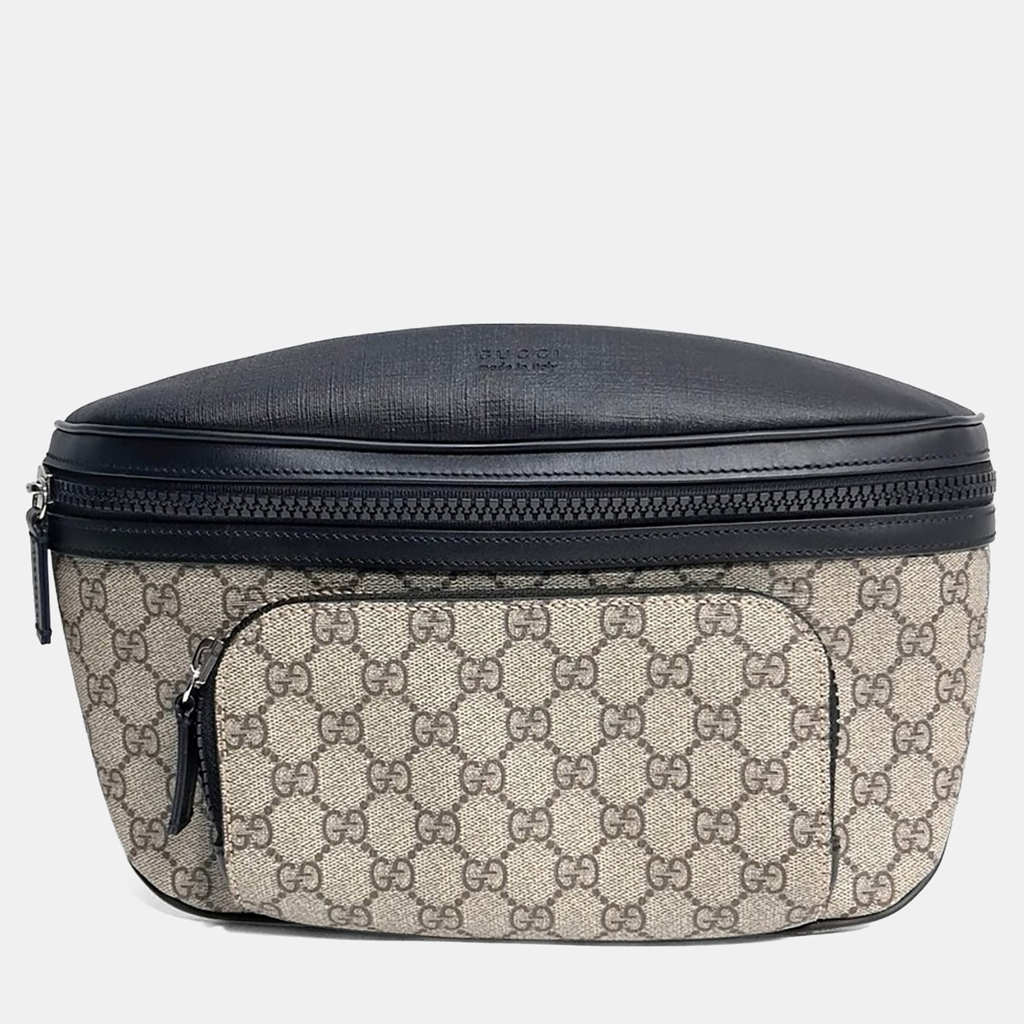 Gucci Beige Black PVC Belt Bag