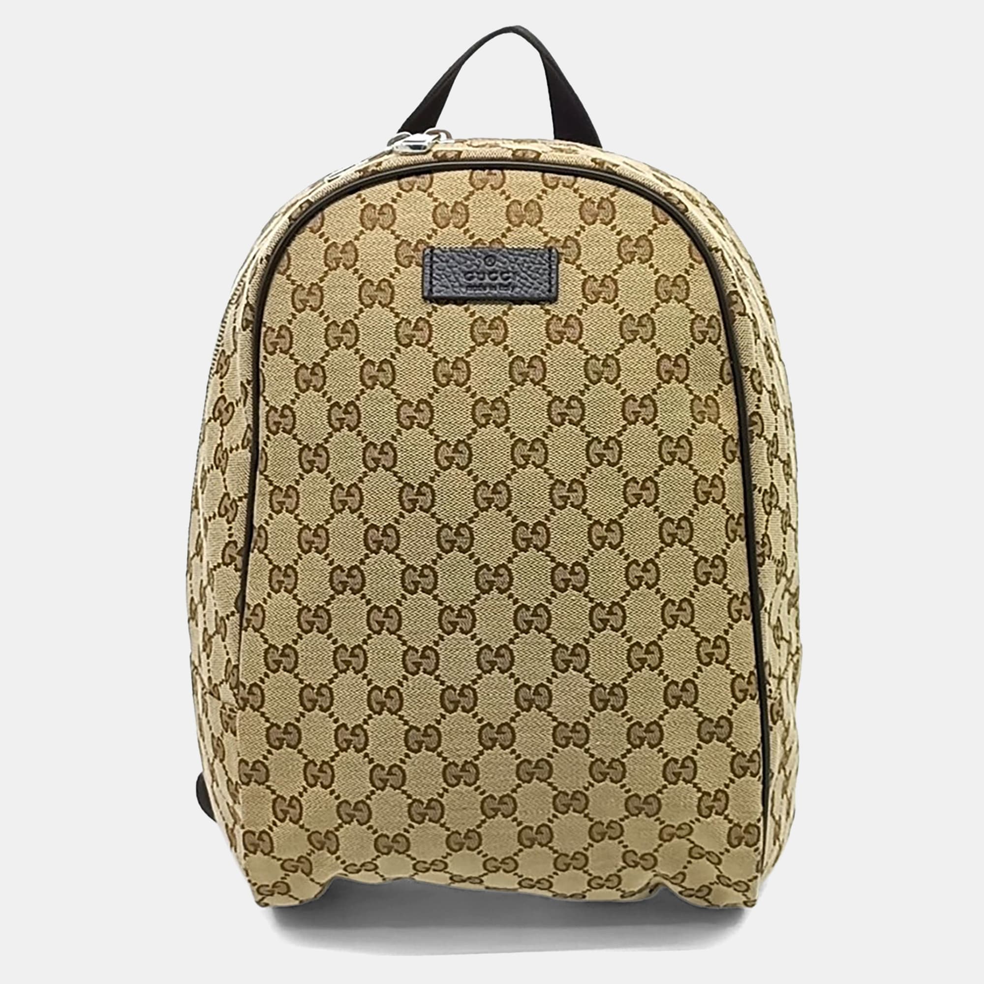 Gucci Beige/Brown Jacquard Backpack