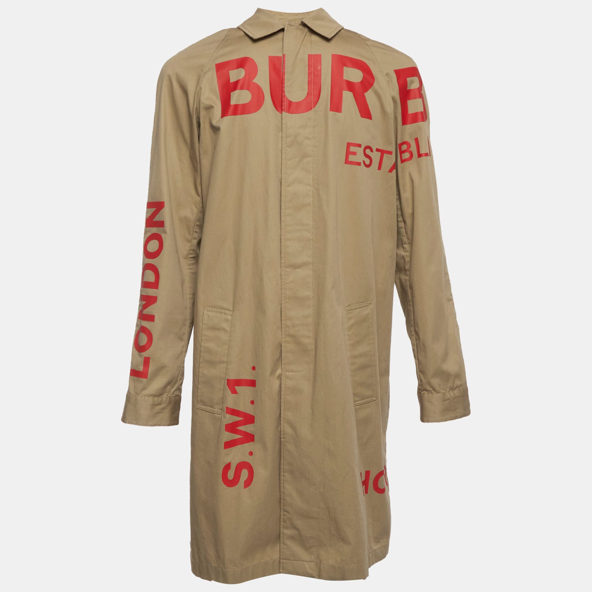 Burberry Kids Beige Gabardine Horseferry Graphic Trench Coat 14 Yrs