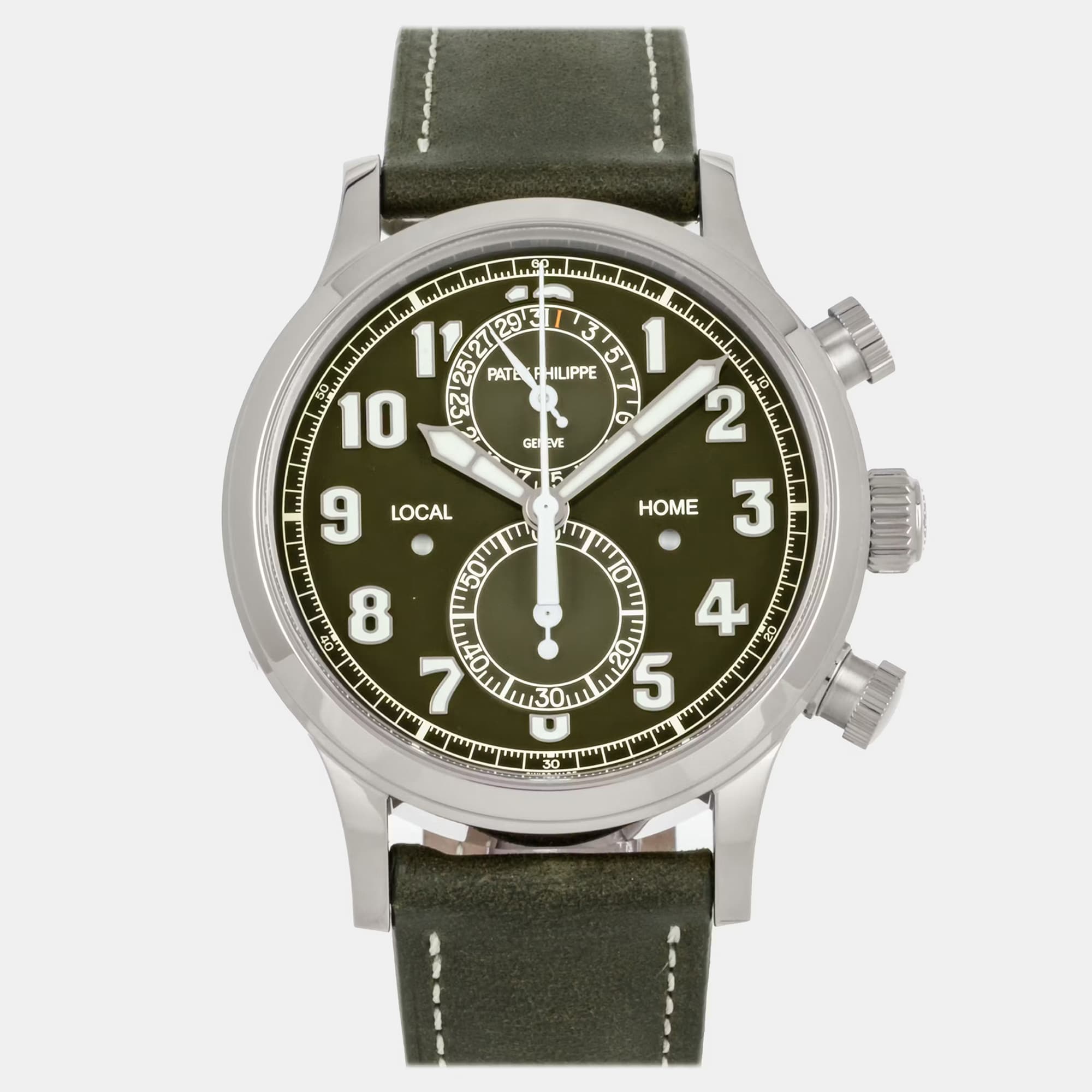 Pre-Owned Patek Philippe Complications Calatrava Pilot Travel Time Chronograph 5924G-010 Automatic 42 mm