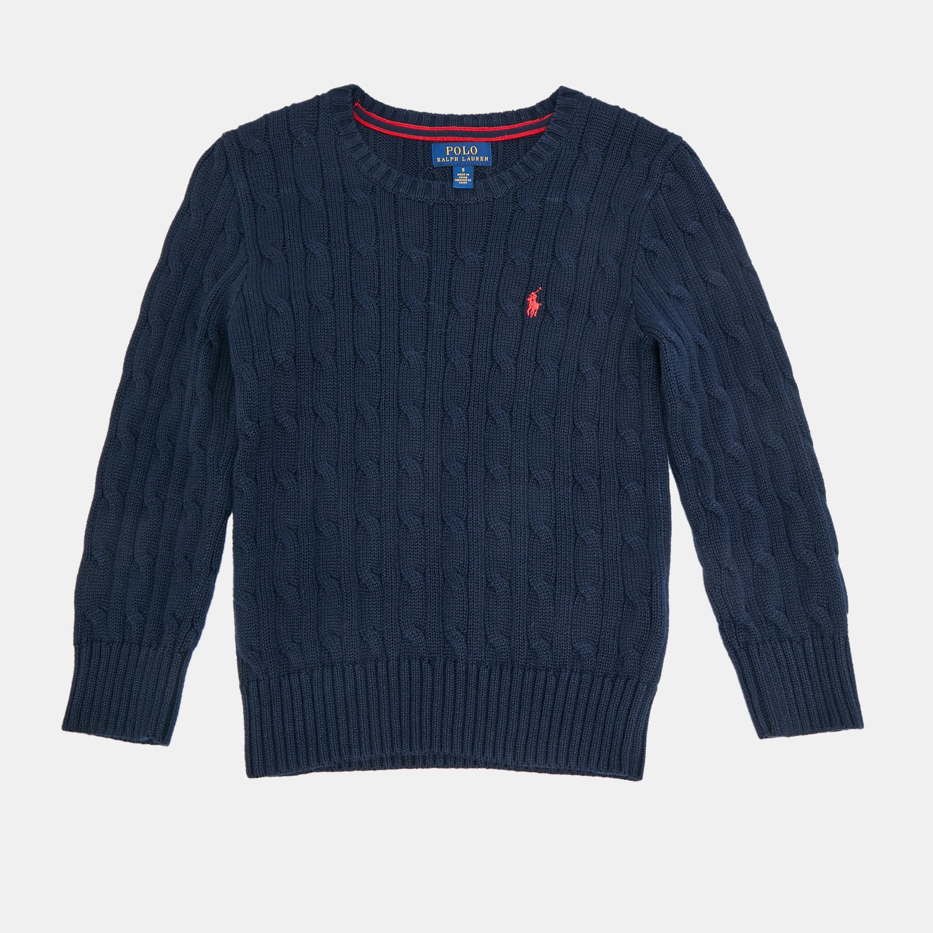 Polo Ralph Lauren Kids Navy Blue Cable Knit Sweater 5Yrs