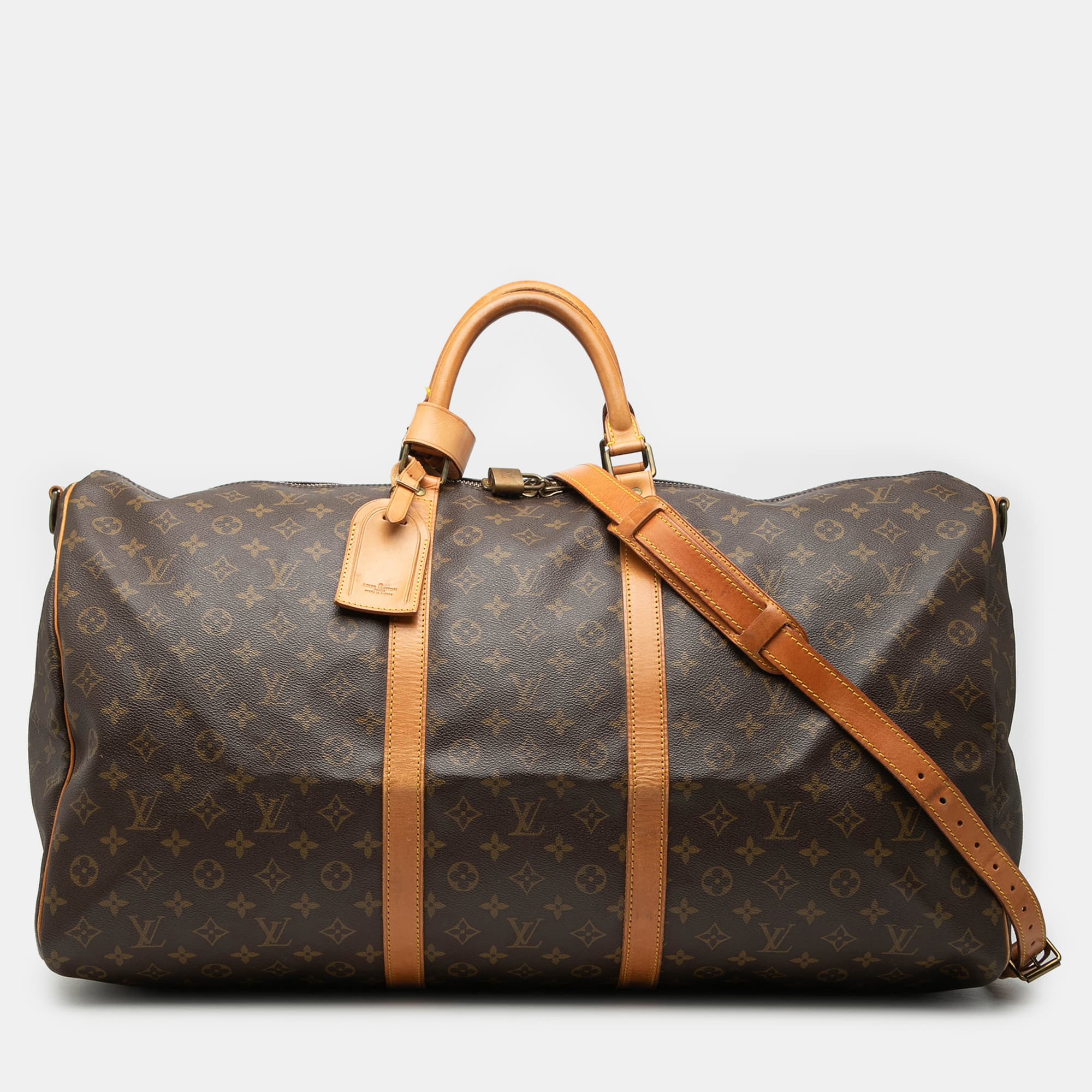 Louis Vuitton Brown Monogram Keepall Bandouliere 60
