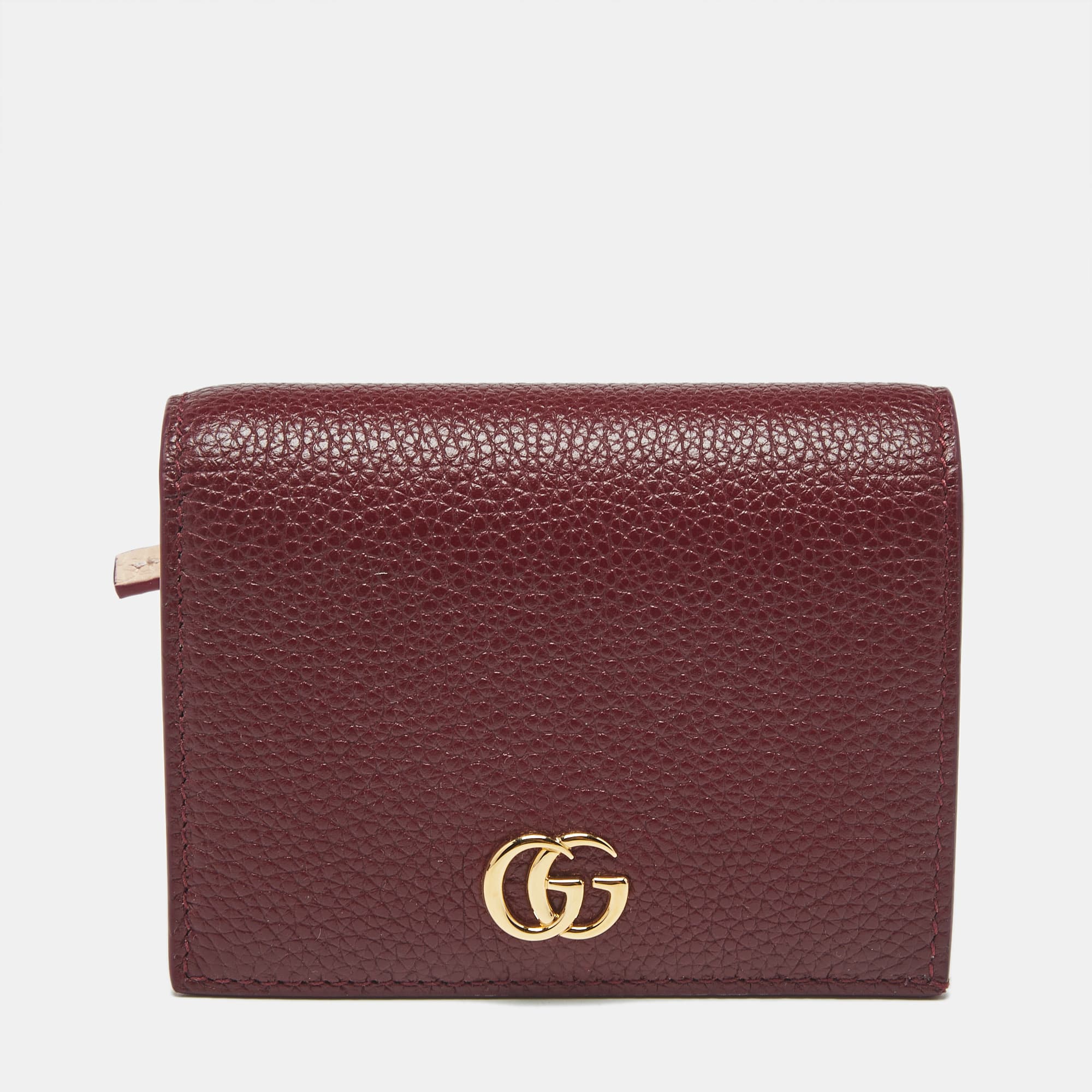 Gucci GG Marmont Flap Red/Beige Leather Card Case