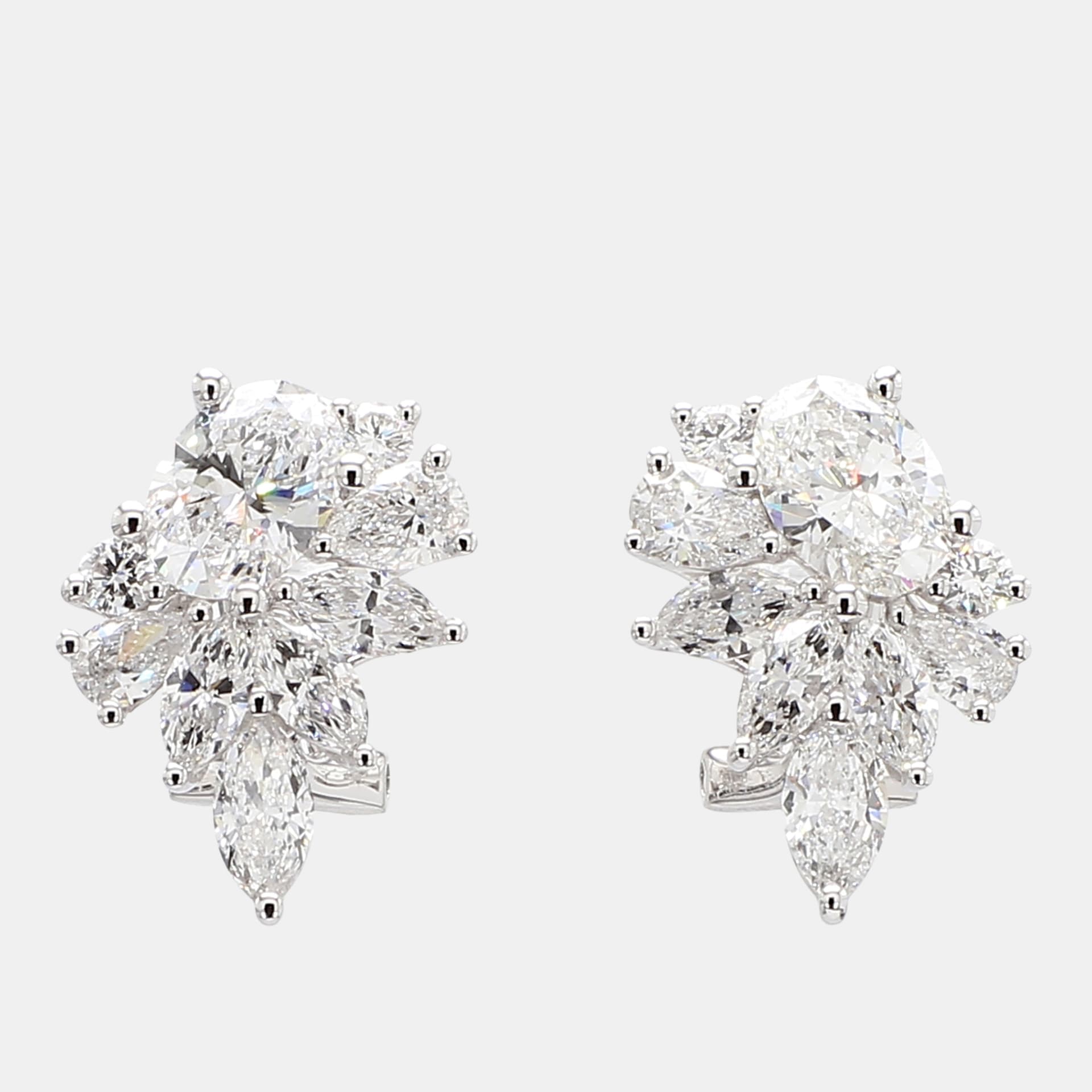 3.26 cts Lab Grown Diamond 14k White Gold Fancy Mix Studs