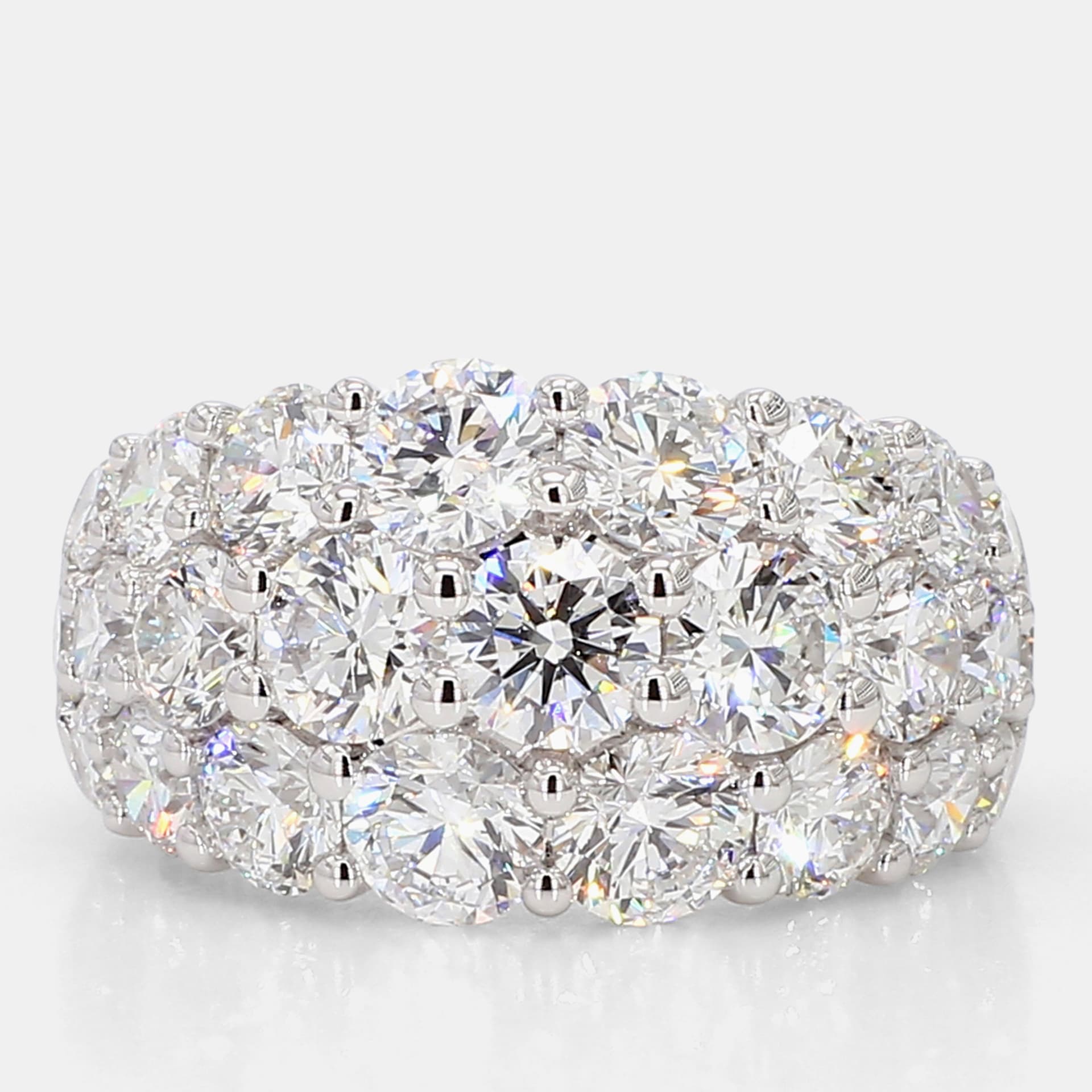 6.00 cts Round Lab Grown Diamond 14k White Gold Cigar Ring Size 7