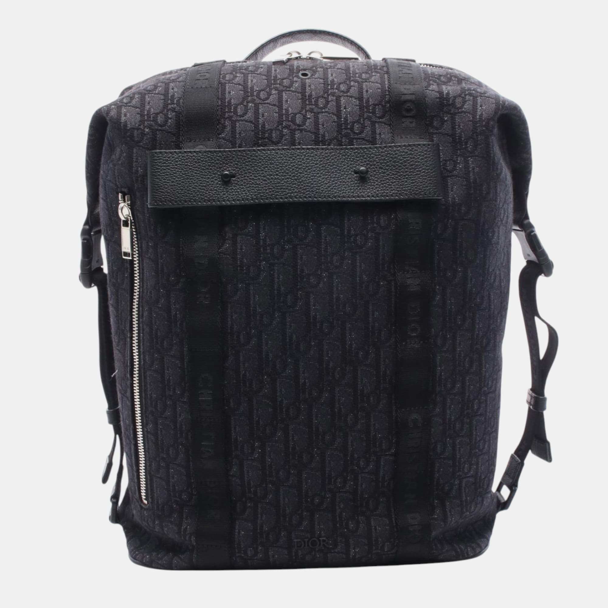 Dior Black Oblique Canvas Safari Backpack
