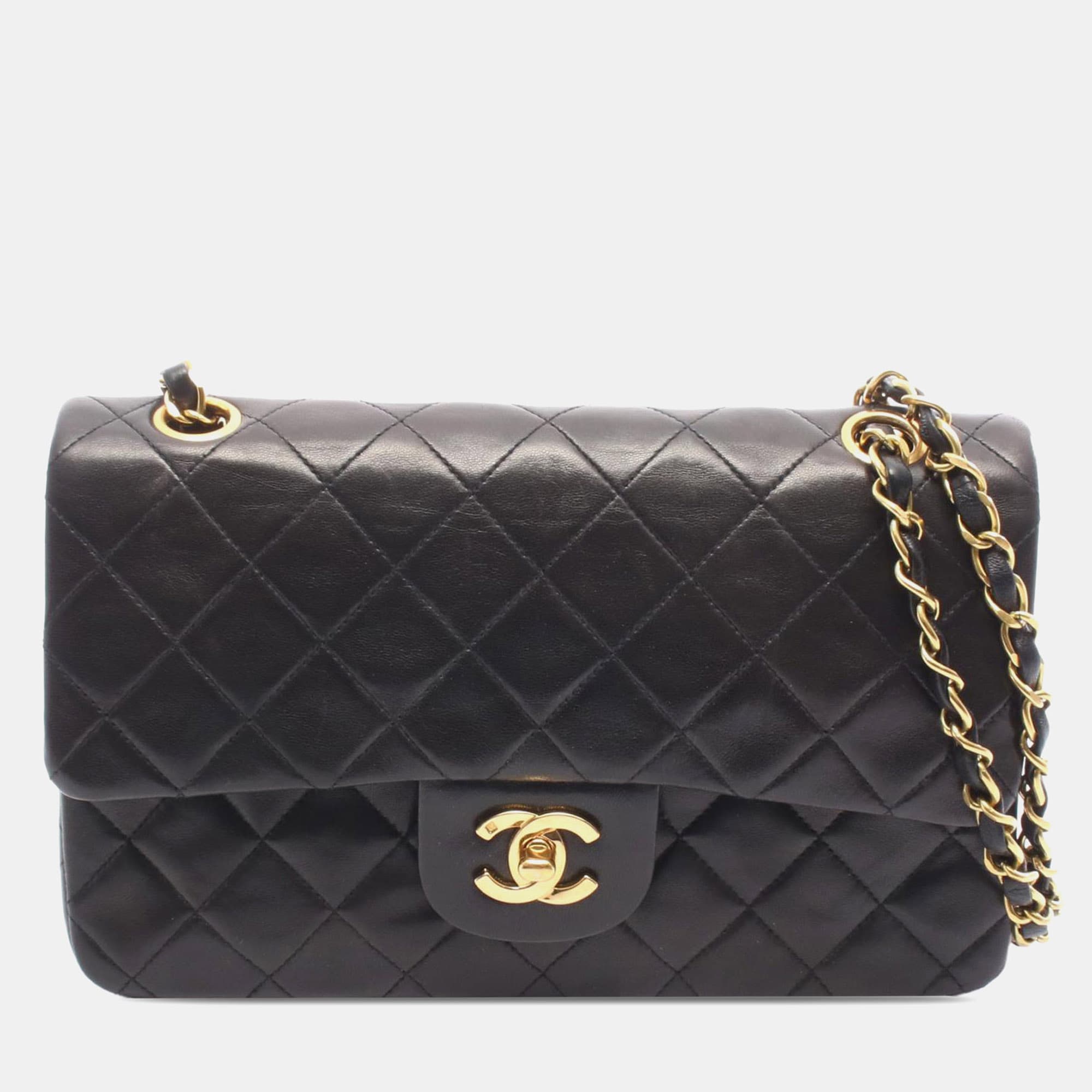 Chanel Black Small Classic Lambskin Double Flap