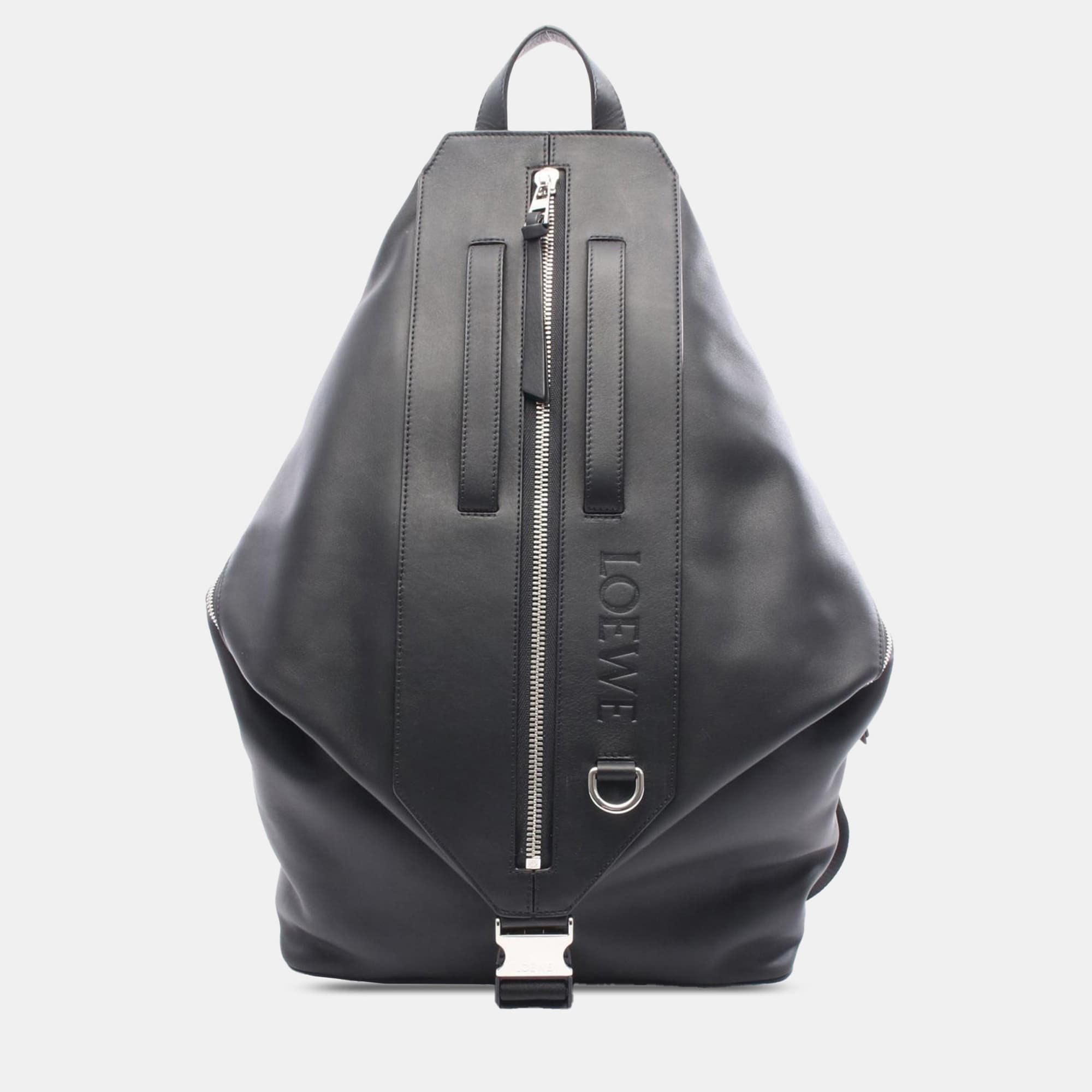 Loewe Black Calfskin Convertible Backpack