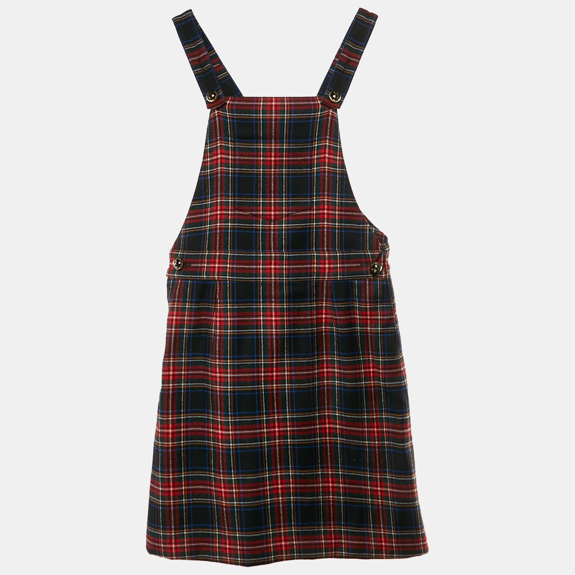 Dolce & Gabbana Kids Tartan Wool Blend Twill Pinafore 7-8 Yrs
