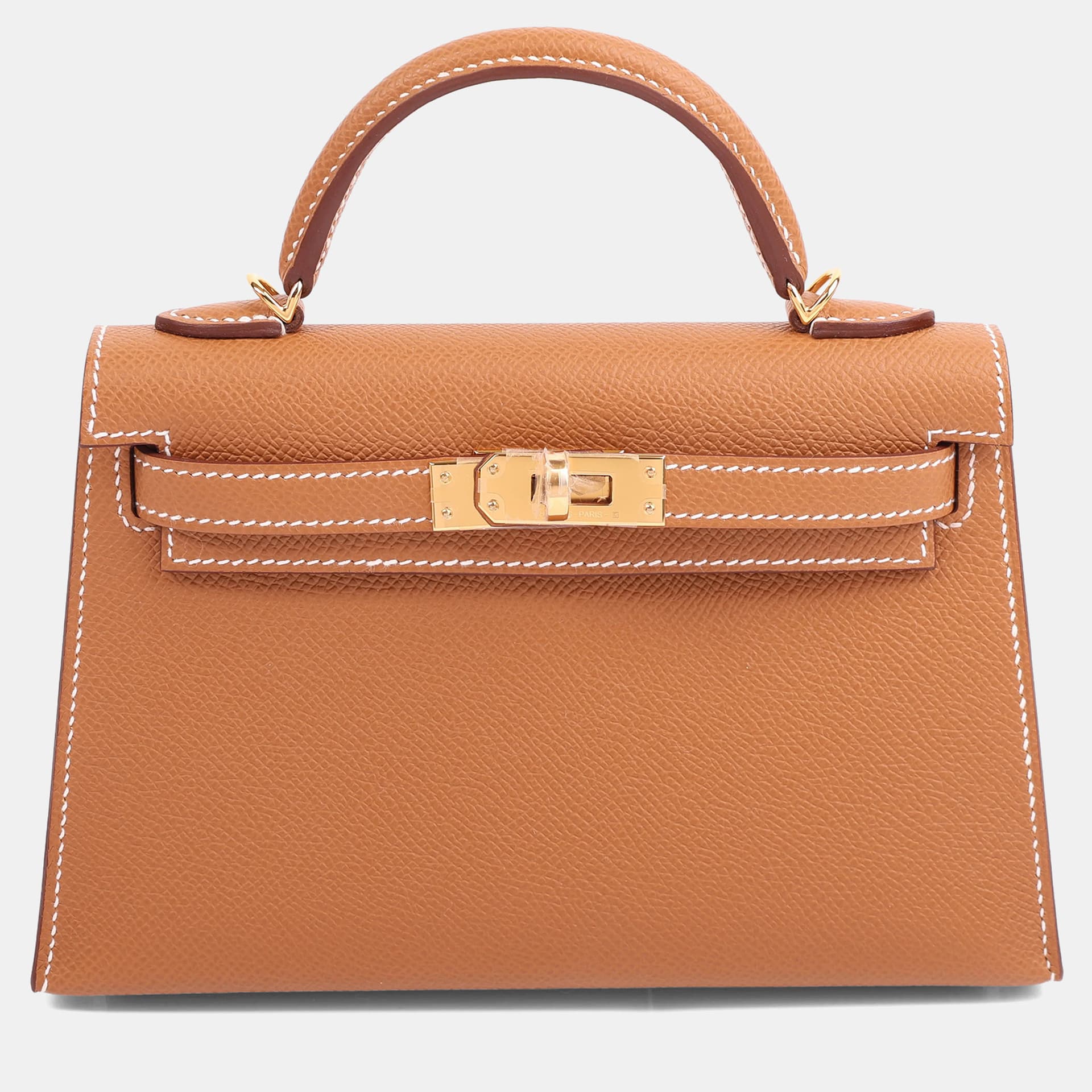 Hermes Gold Epsom Mini Kelly 20 II Top Handle Bag