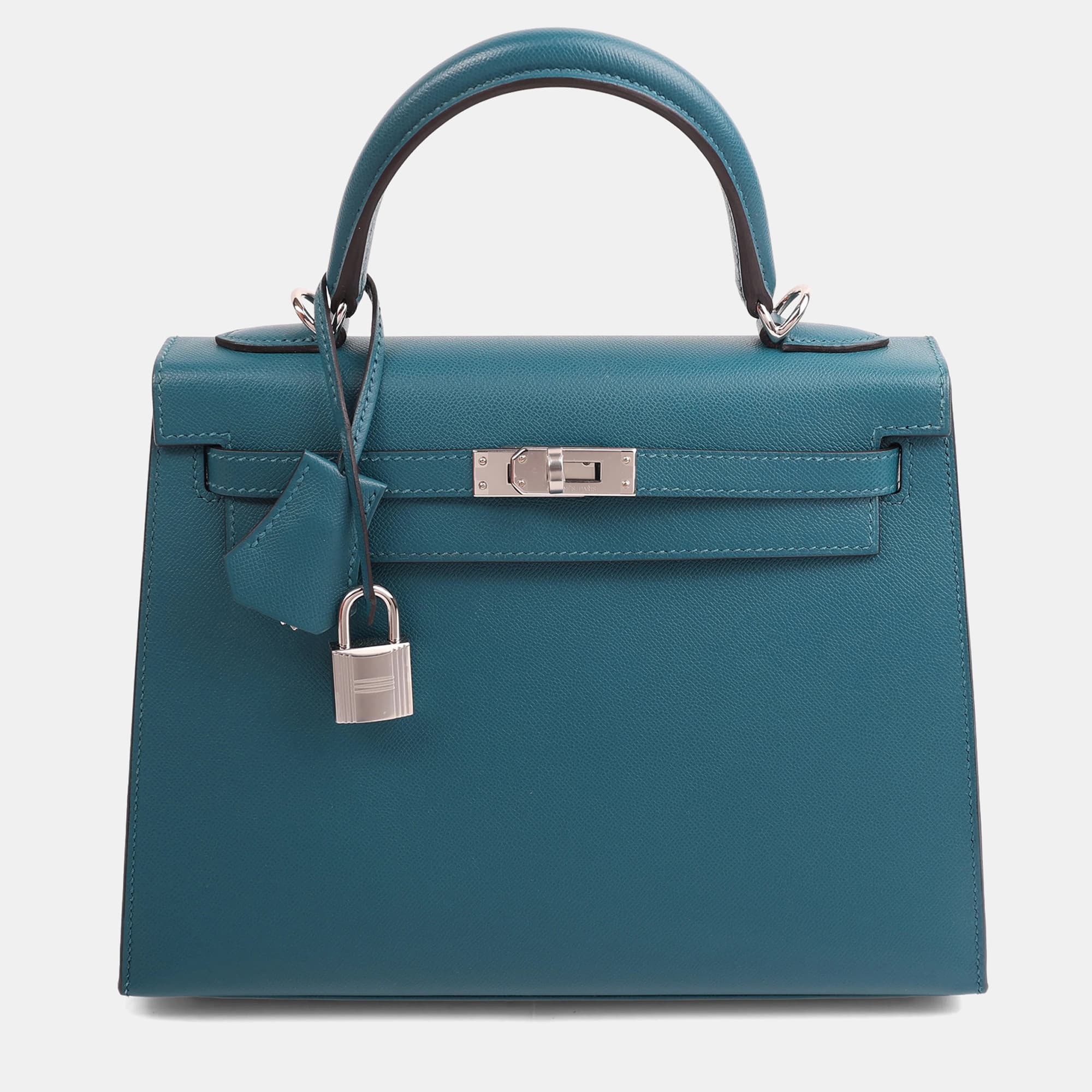 Hermes Vert Bosphore Madame Sellier Kelly 25 PHW