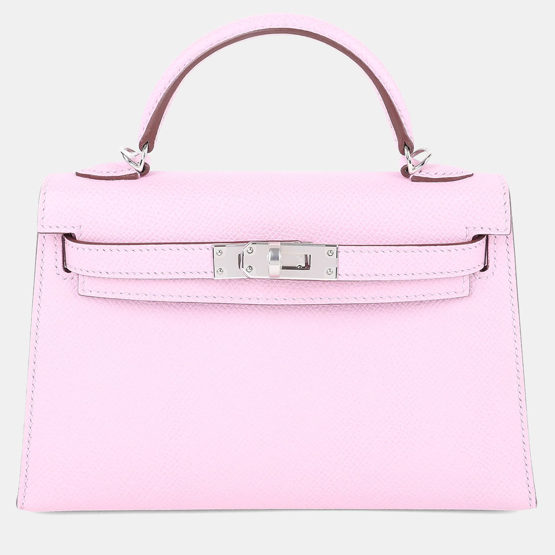 Hermes Mauve Sylvestre Epsom Mini Kelly 20 Top Handle Bag