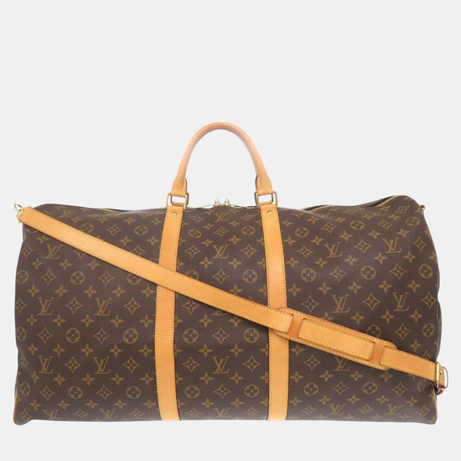 Louis Vuitton Brown Monogram Keepall Bandouliere 60