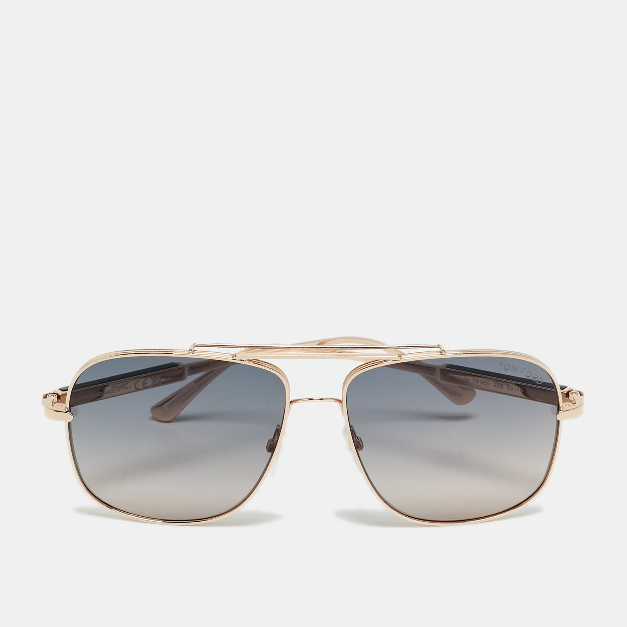 Tom Ford Green/Gold Tone Gradient TF669 Jude Square Sunglasses