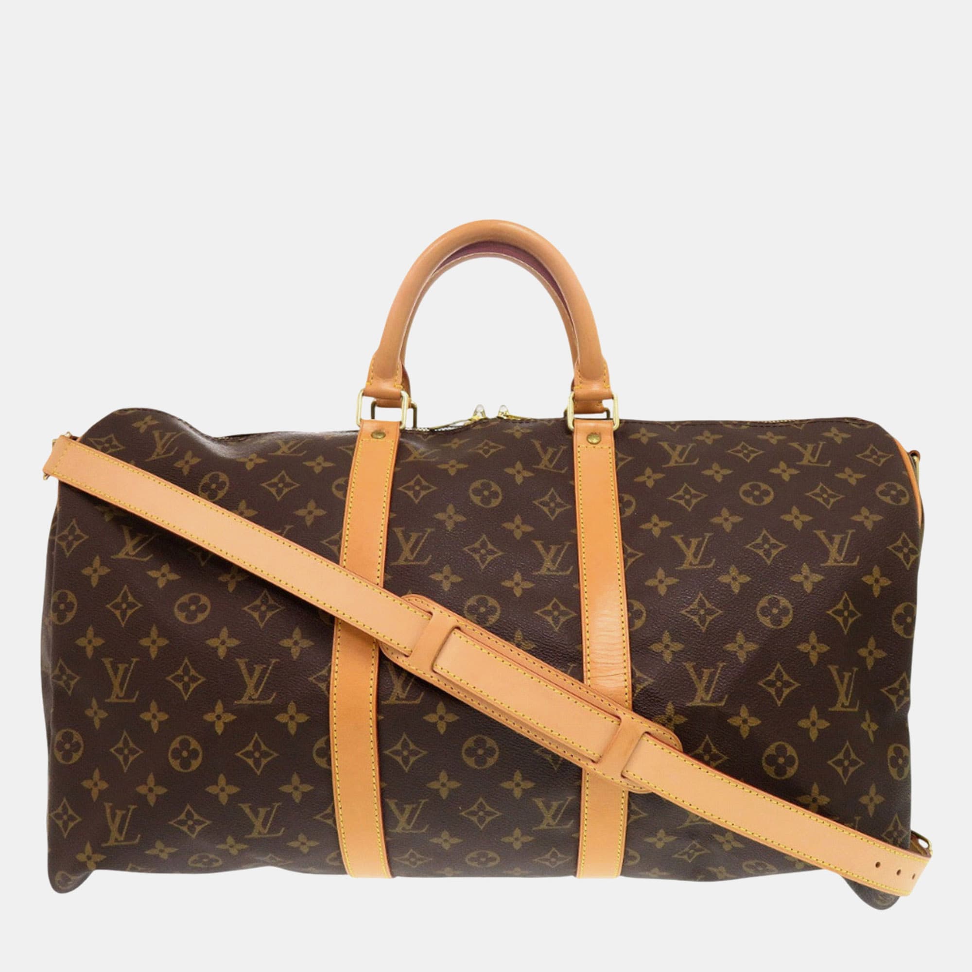 Louis Vuitton Brown Monogram Keepall Bandouliere 50