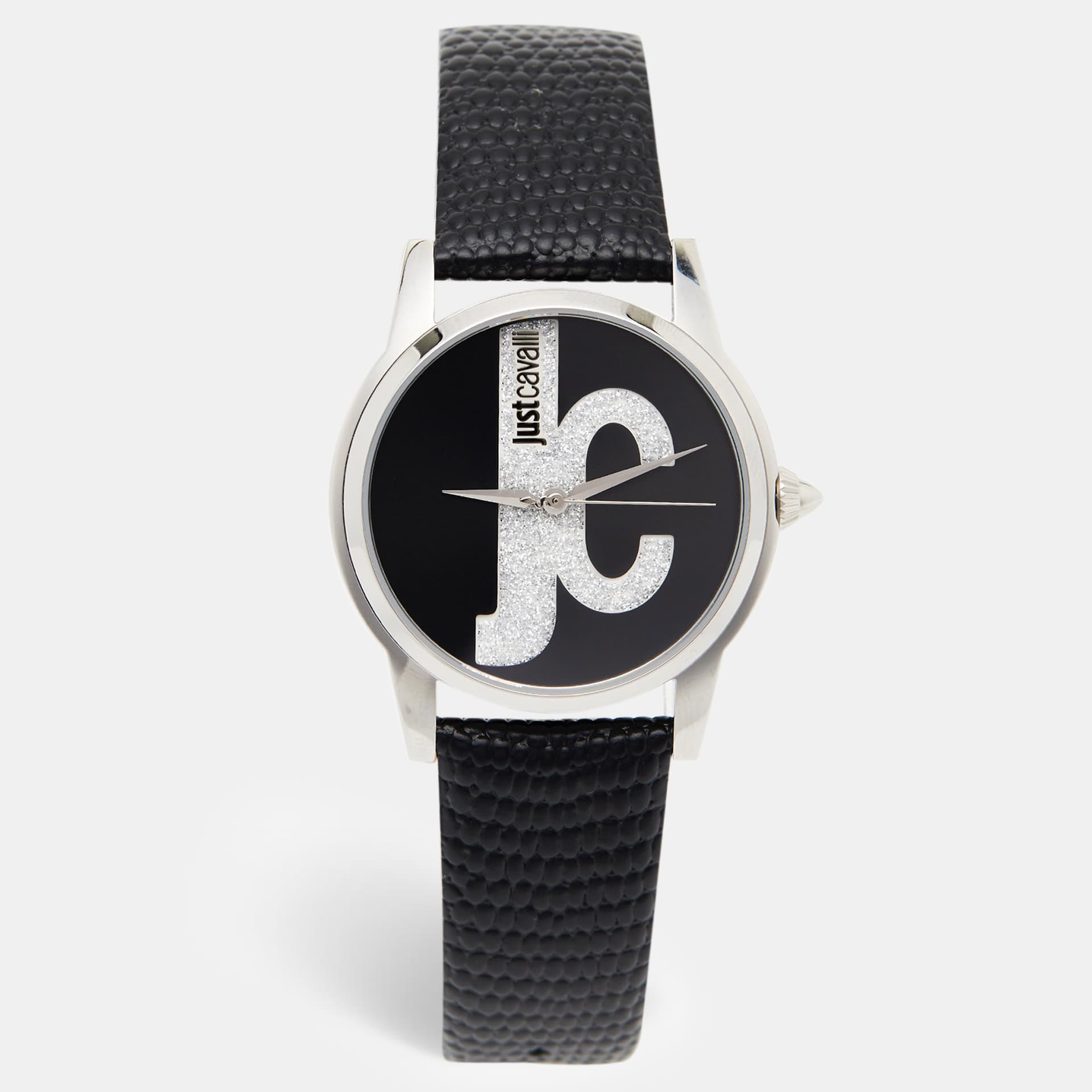 Just Cavalli Roma JC1L055L0015 Black Dial Stainless Steel Leather Women's Wristwatch 38 mm