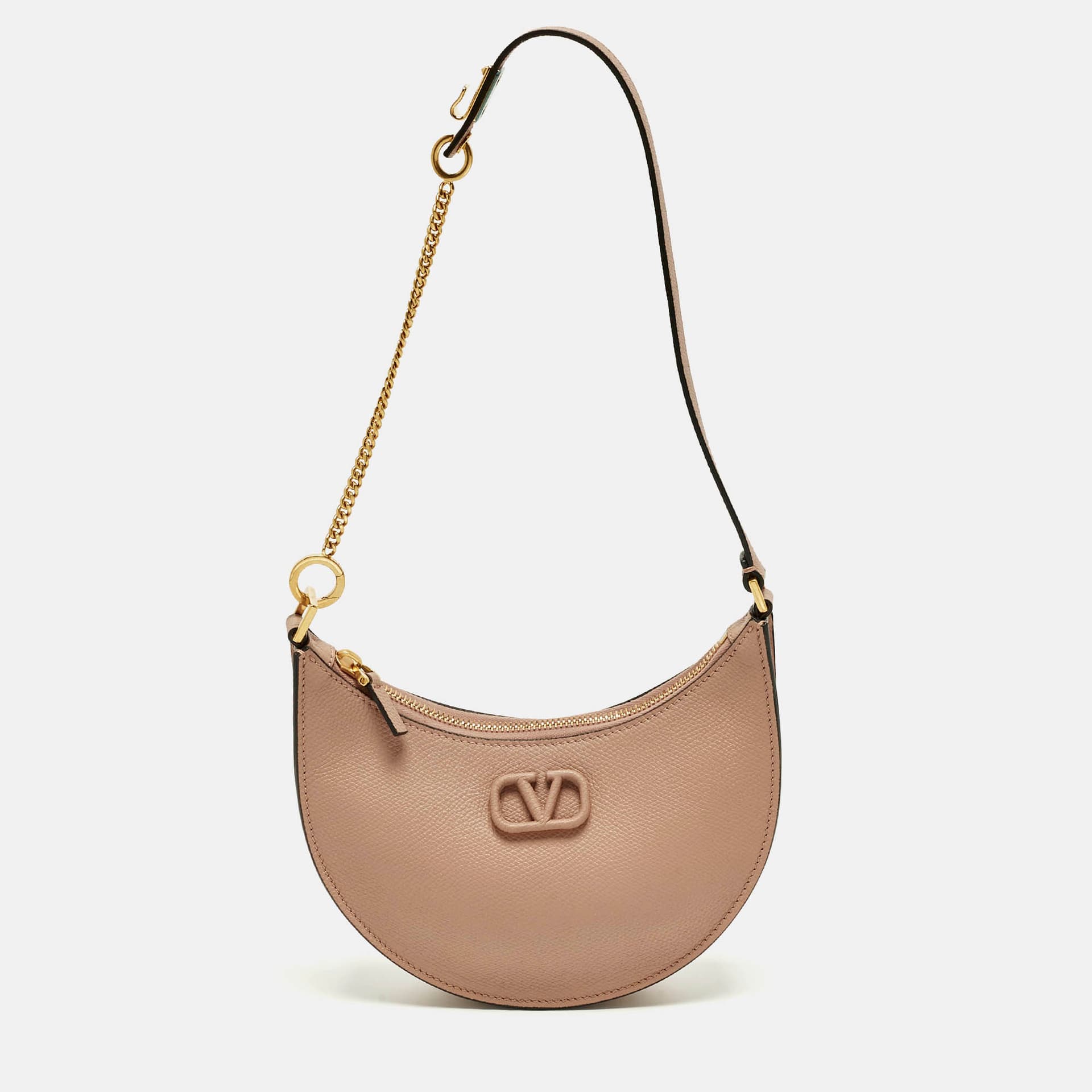 Valentino Dusty Pink Leather Mini VLogo Hobo