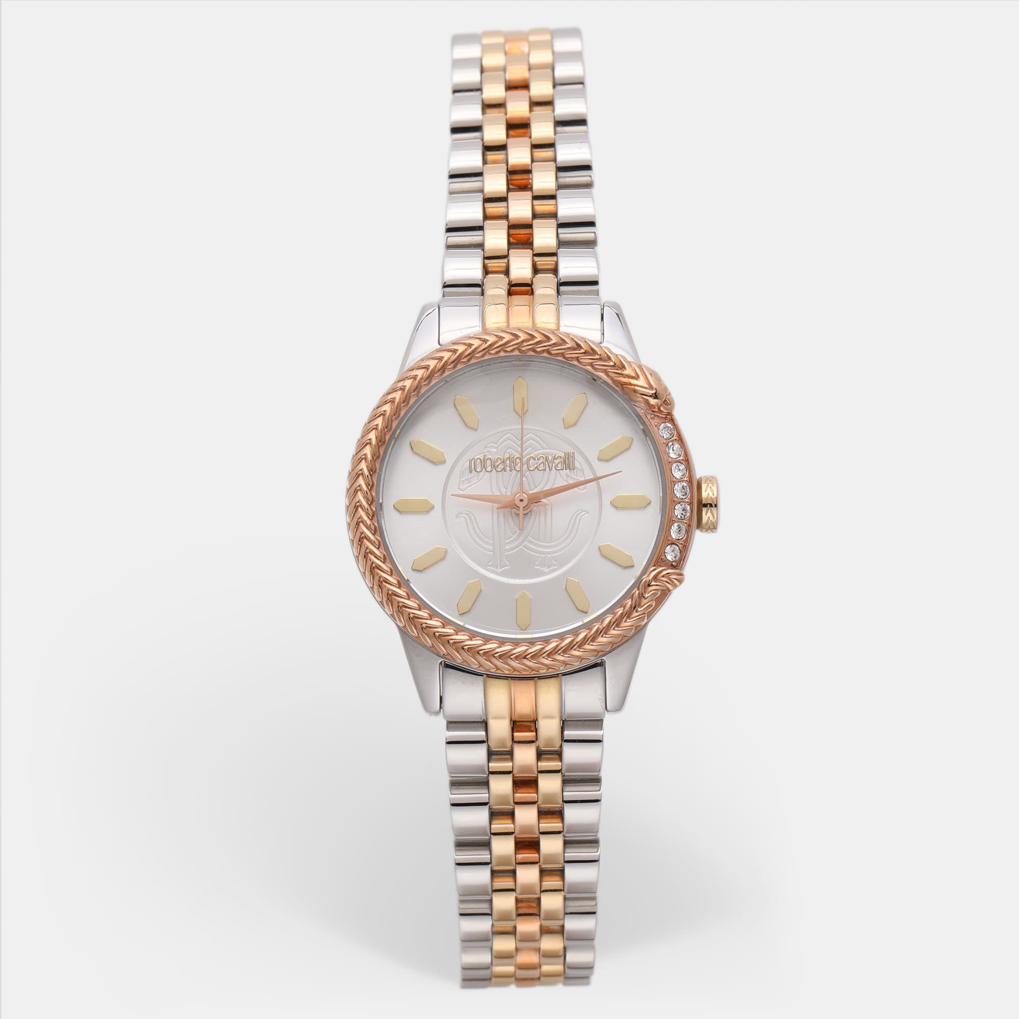 Roberto Cavalli Two Tone Stainless Steel RC5L077M1065 Women's Wristwatch 30 mm