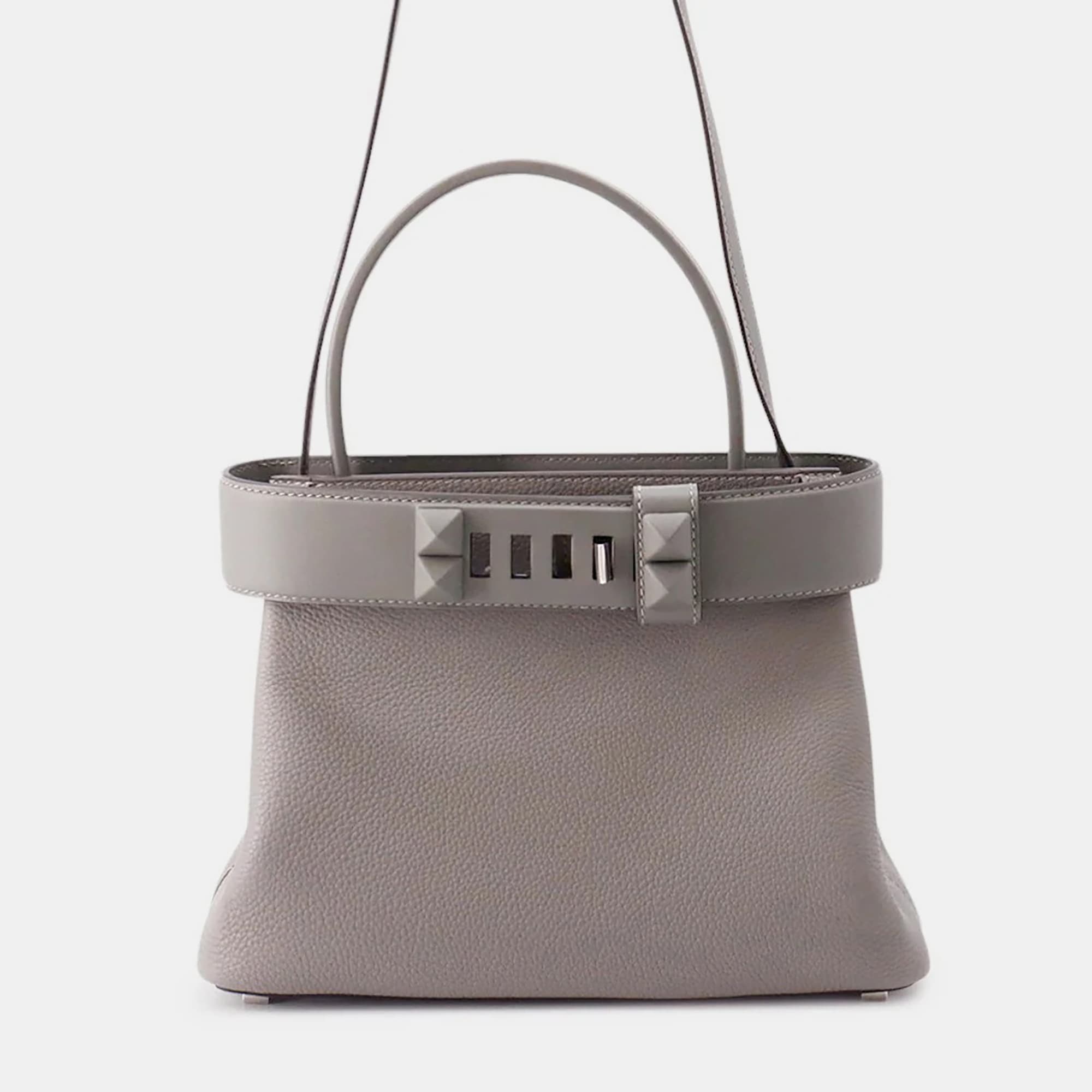 Hermes Medor 2Way 26 Gris Meyer Togo Leather Swift Leather Bag