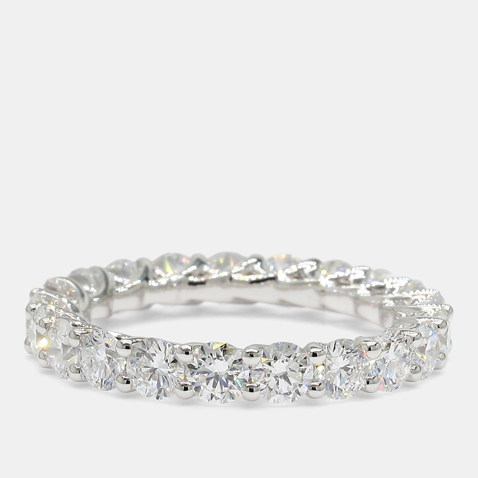 3.00 cts Round Lab Grown Diamonds 14K White Gold Eternity Band EU 54.5