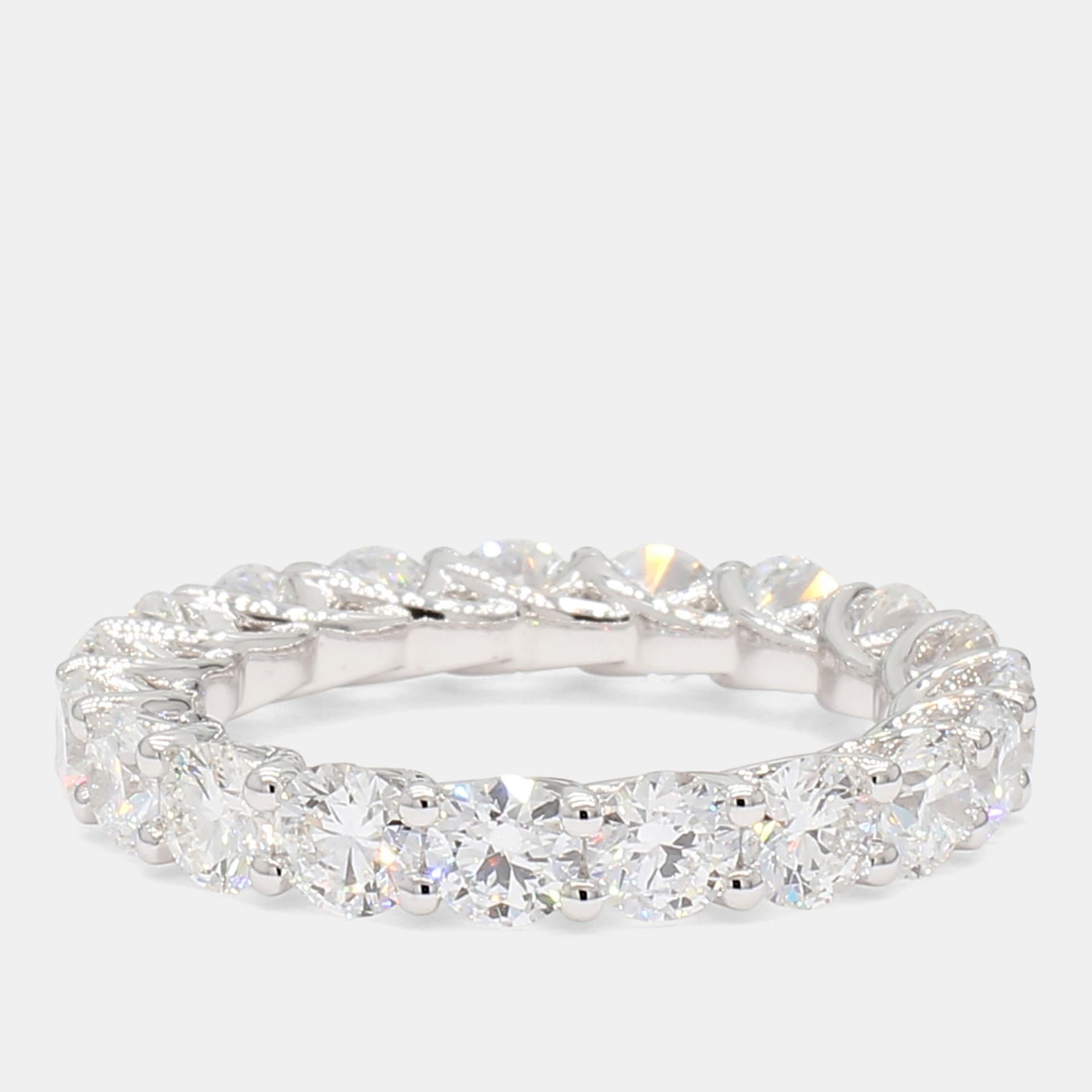 3.99 cts Round Lab Grown Diamonds 14K White Gold Eternity Band EU 54.5