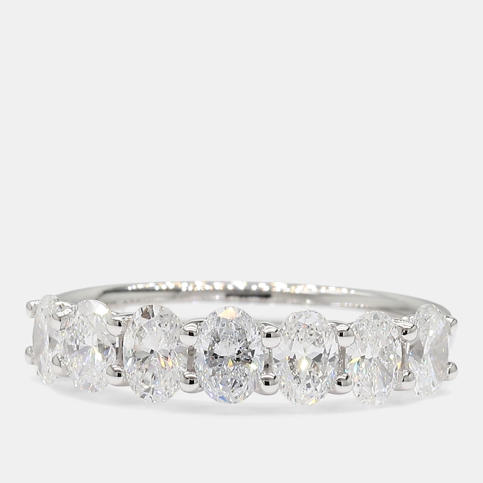 1.00 cts Round Lab Grown Diamonds 14K White Gold  Stone Wedding Band EU 54.5