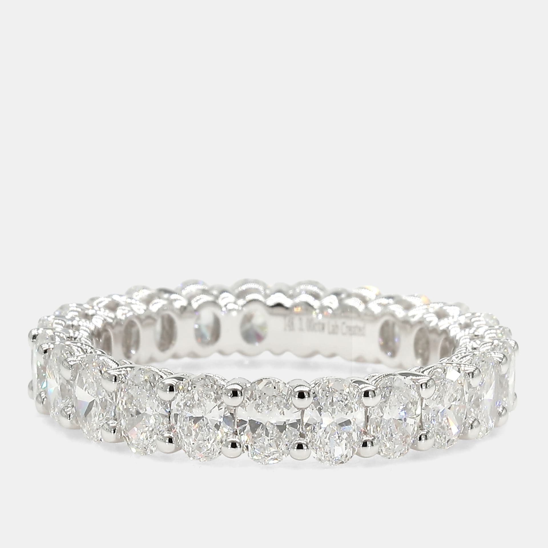 3.00 cts Oval Lab Grown Diamonds 14K White Gold Eternity Band