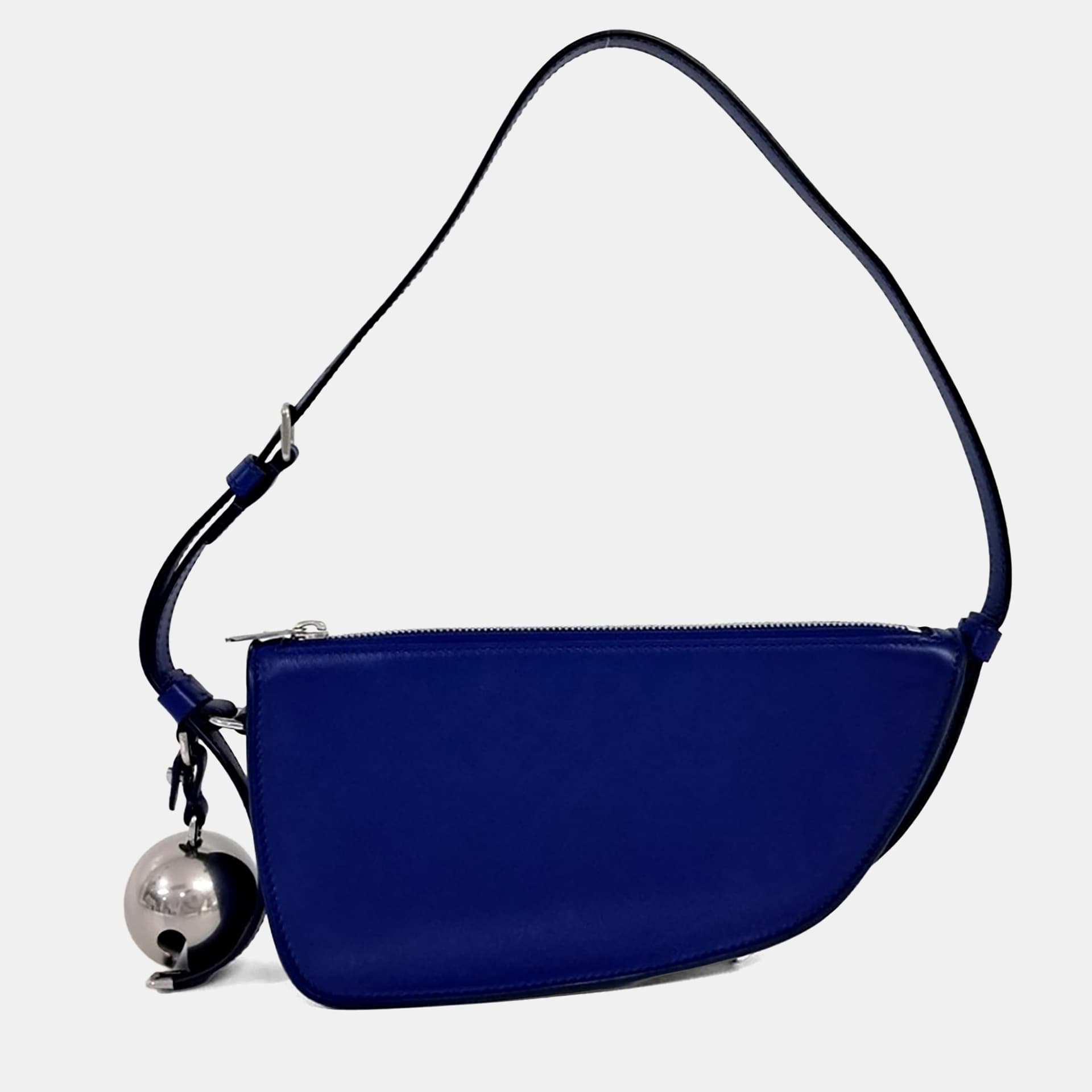 Burberry Shield Mini Blue Leather Shoulder Bag
