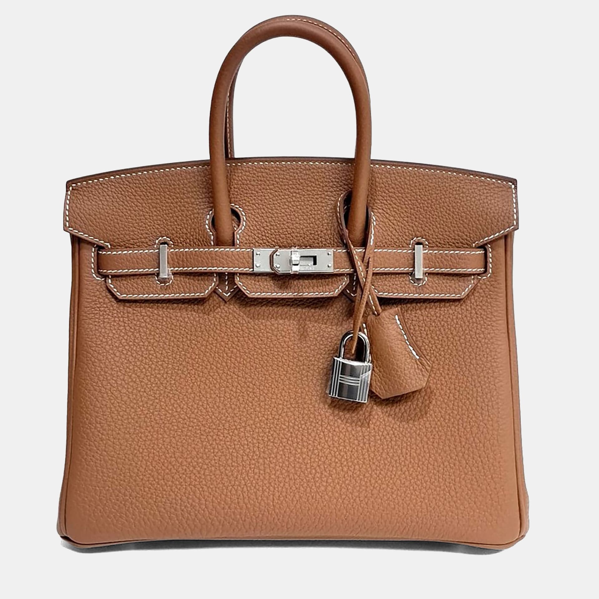 Hermes Birkin 25 Gold Togo Calfskin Leather Top Handle Bag