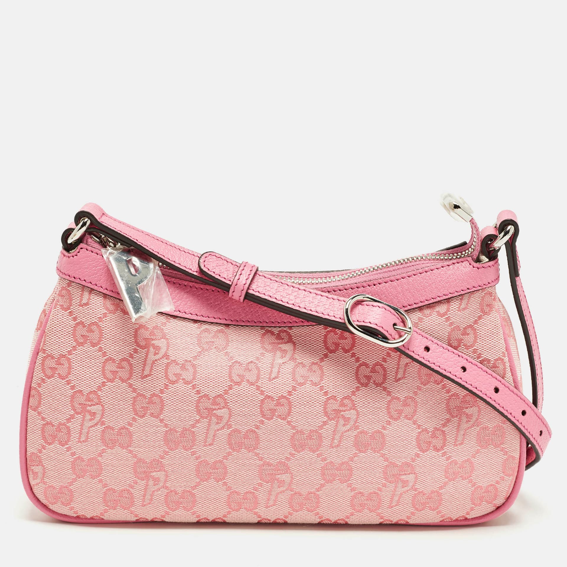 Gucci x Palace Half Moon Mini Pink GG-P Canvas Shoulder Bag